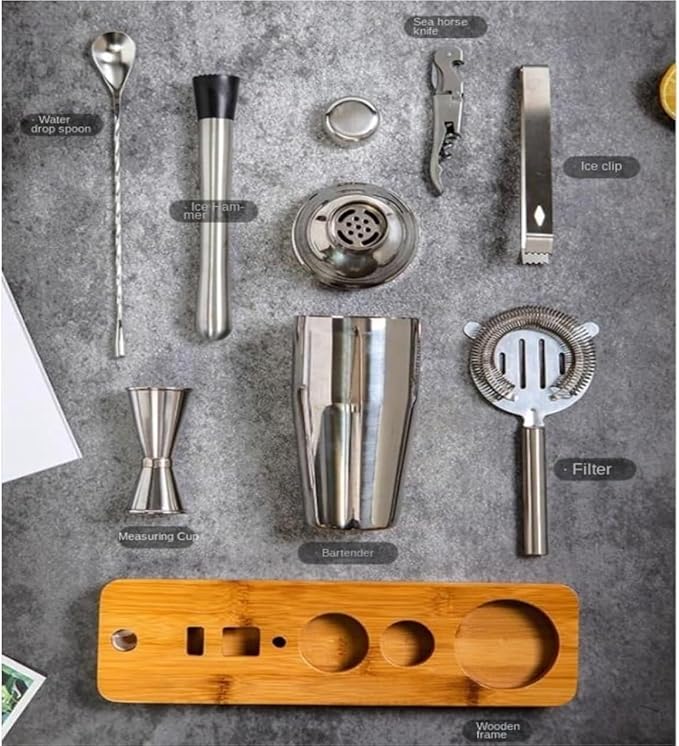 Set de Coctelería 7 Piezas con Coctelera de Acero Inoxidable 400ml miniatura 5