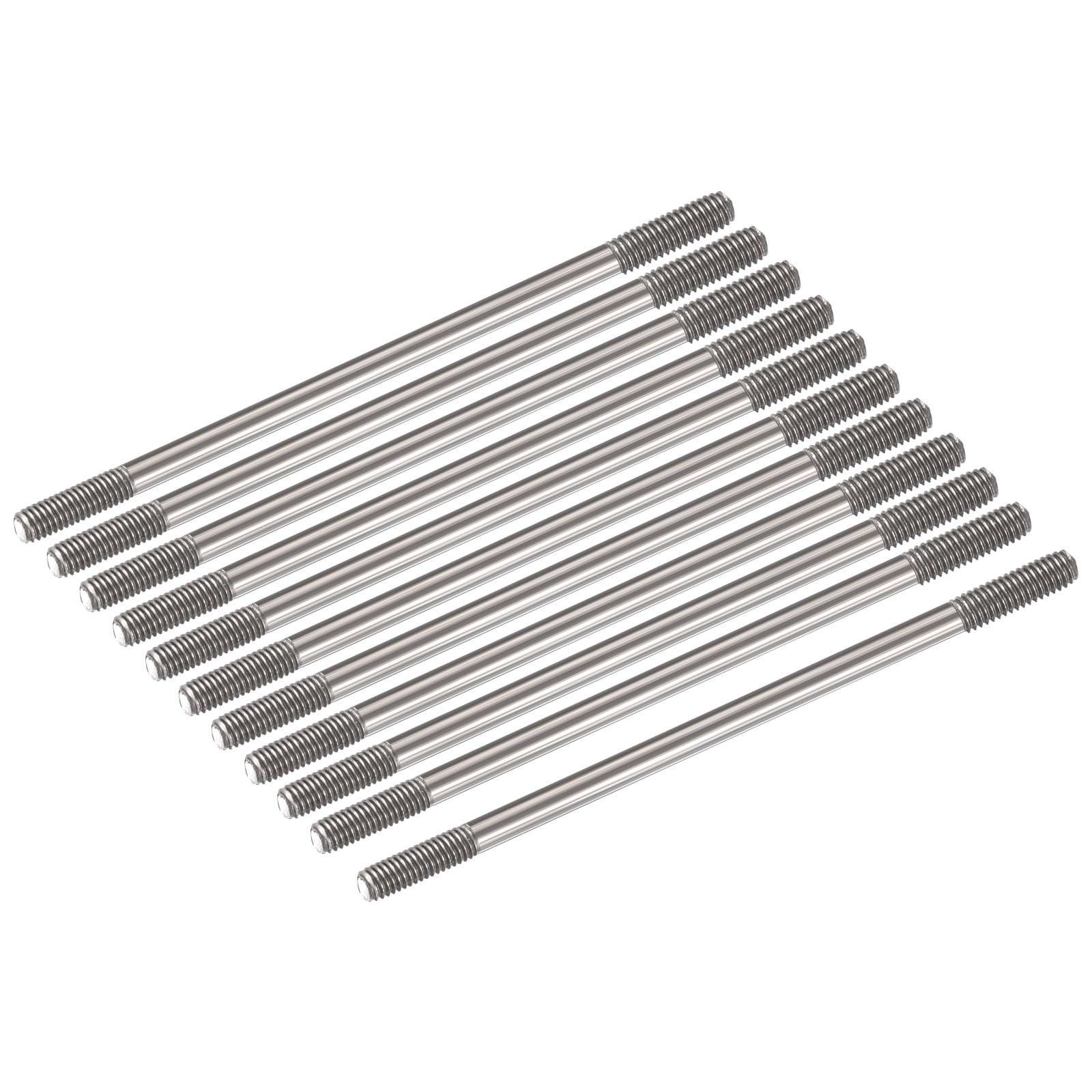 MECCANIXITY 15pcs Push Rod Connector Double End Threaded Rod 304 Stainless Steel for DIY RC Car,Boat,Car,Airplane,Helicopter Model&DIY Material,