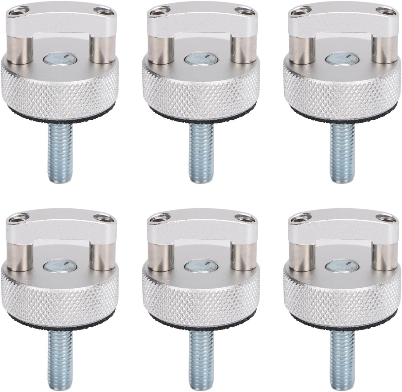 Hard Top Quick Removal Fastener Thumb Screw, 6PCS Quick Removal Thumb Screw with D Rings for JLU JT 2dr Unlimited 4dr 2007 to 2018, Enhanced Performance (Silver)