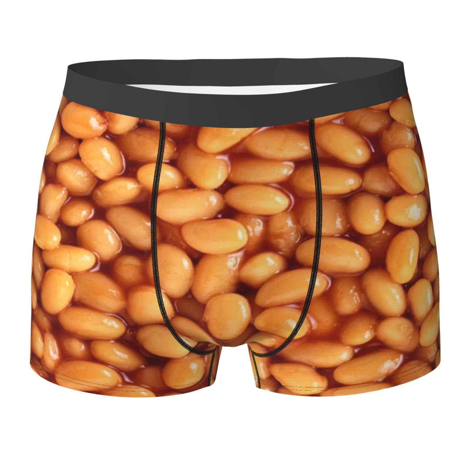 LfearTesa Baked Beans,Underwear Men's Boxer Briefs Soft Polyester Underpants Personalised Mens Boxers Shorts,As Shown,XL