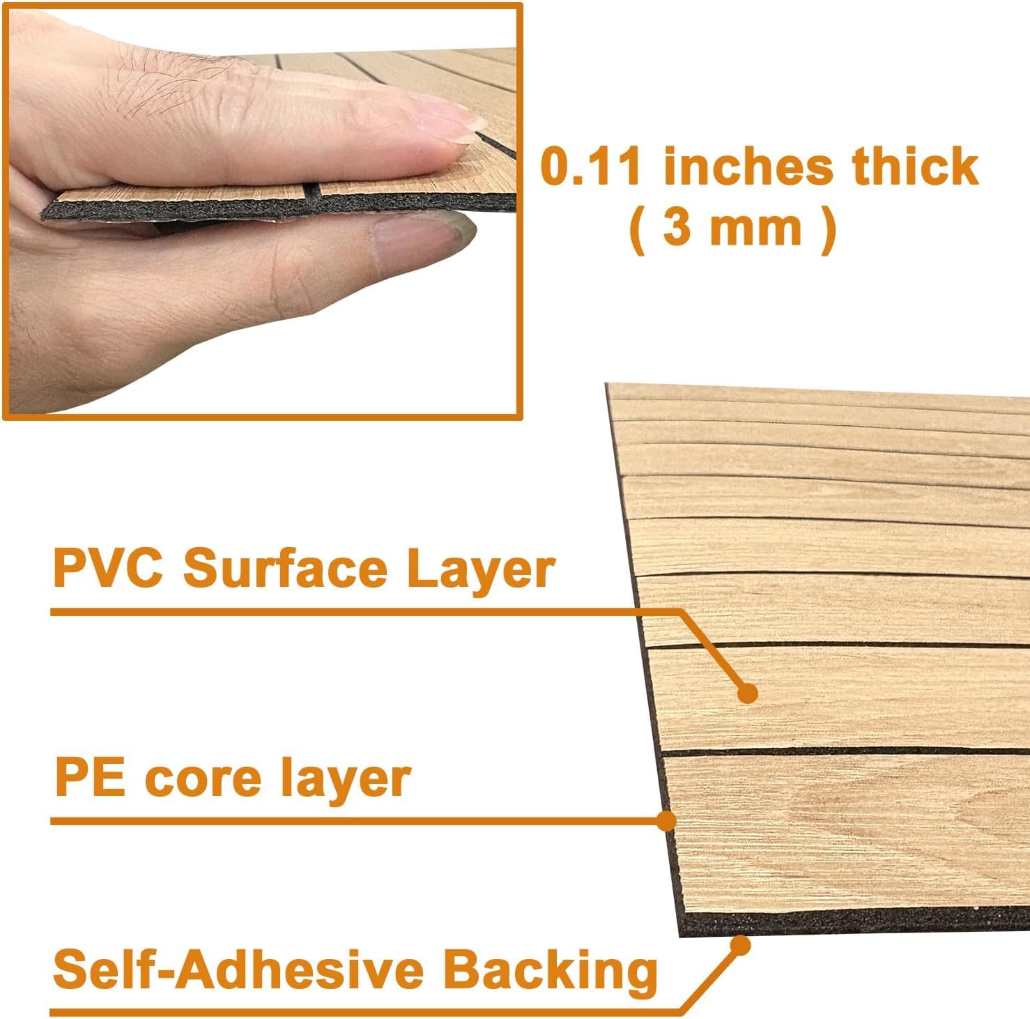 AMIGO Pannelli in Legno Impiallacciato Autoadesivi,1,2 m²-1 pezzo 300 x 40 x 0,3 cm Pannelli murali 3D effetto legno, Soggiorno, Ufficio, Rovere Scuro