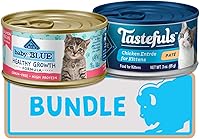 Vista 3 de Blue Buffalo Kitten Wet Cat Food, pollo y salmón latas de 3 onzas (paquete de 48)