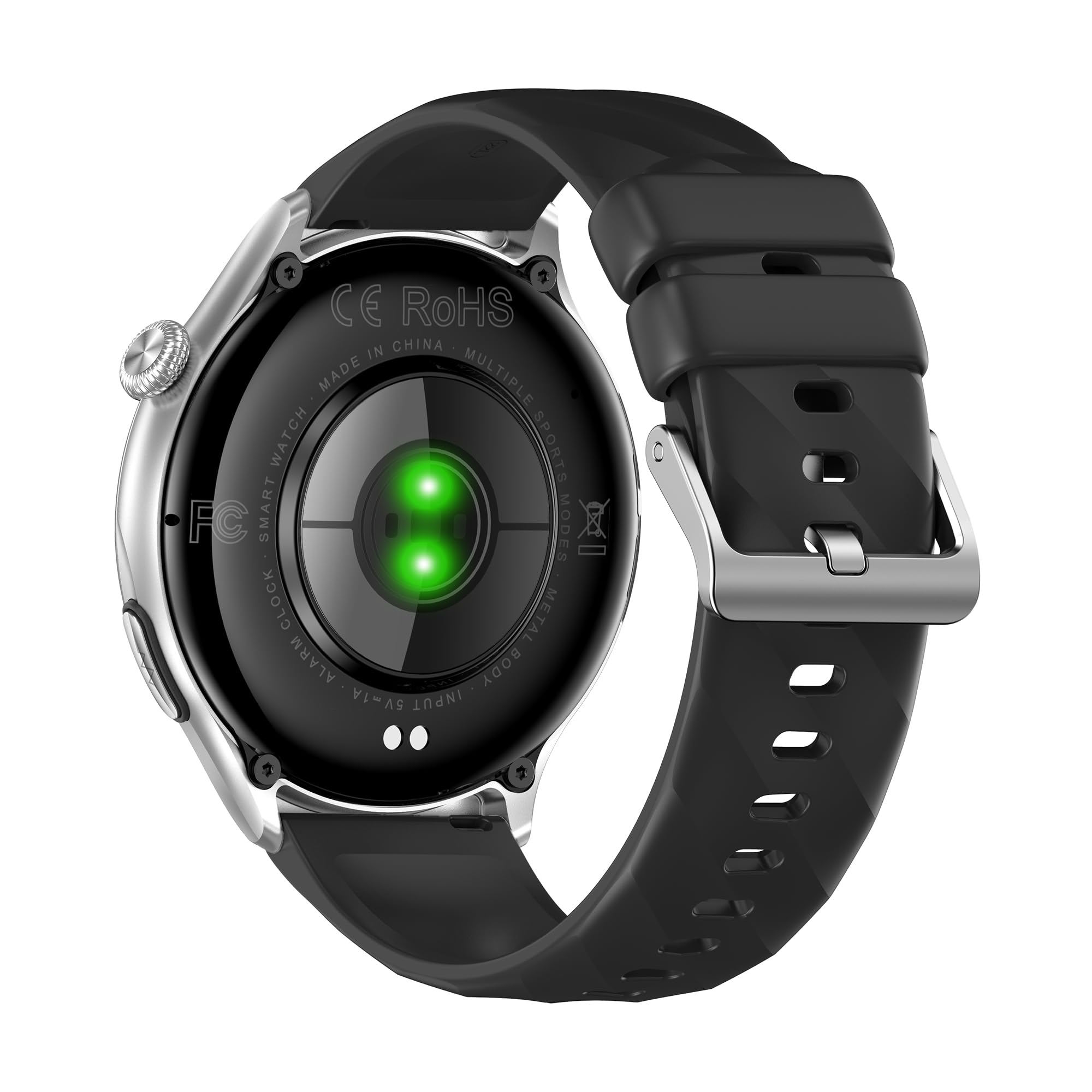 Knauermann Pro 4 ECG Healthy Watch - Reloj Inteligente con función telefónica – Reloj Inteligente Plateado – Pulso presión Arterial oxígeno en Sangre HRV – Análisis del sueño – para Hombre y Mujer