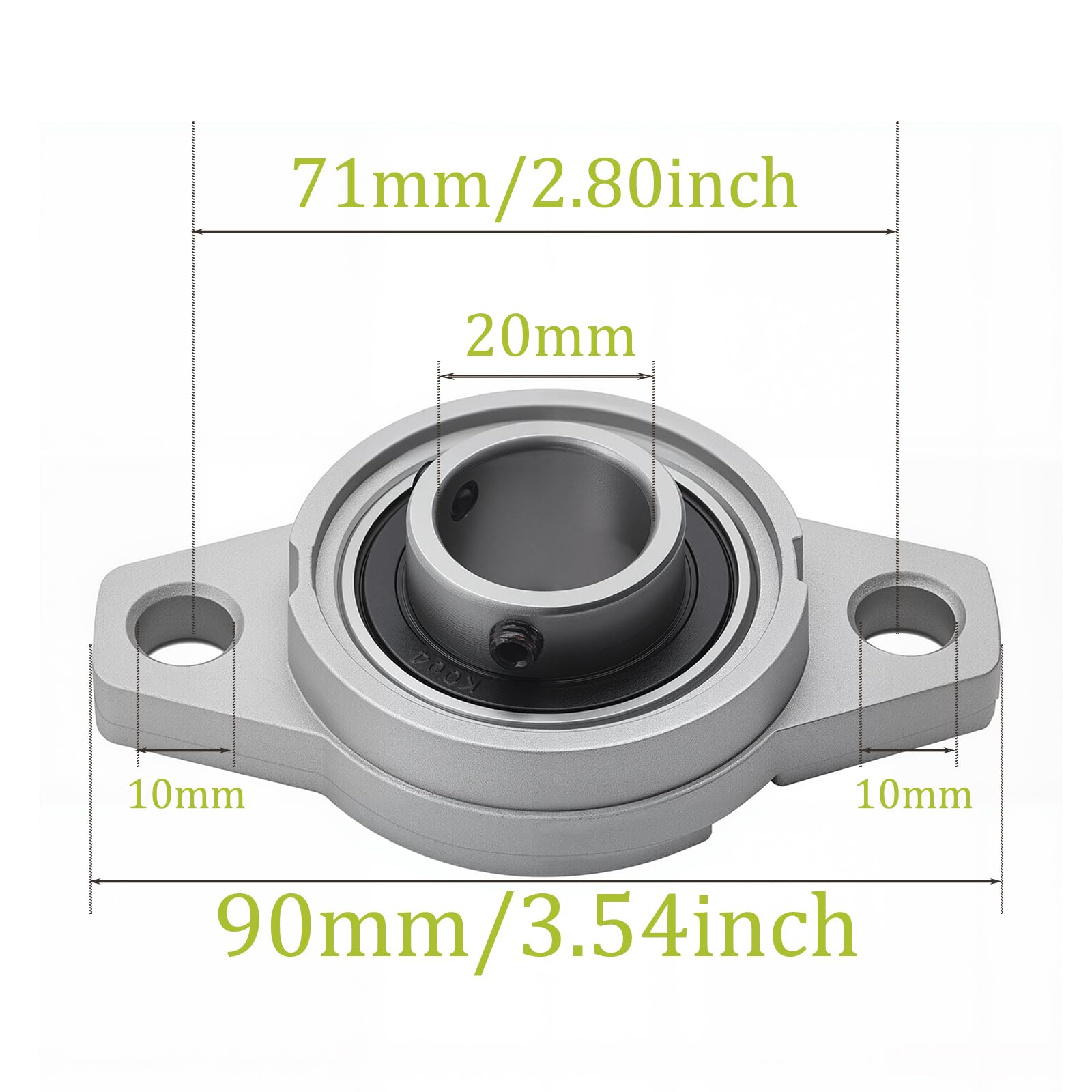 4Pcs Paliers a Semelle Roulements à Bride Rhombique Bloc D'oreiller Roulements a Billes Bride Roulement (20mm Diamètre Intérieur)