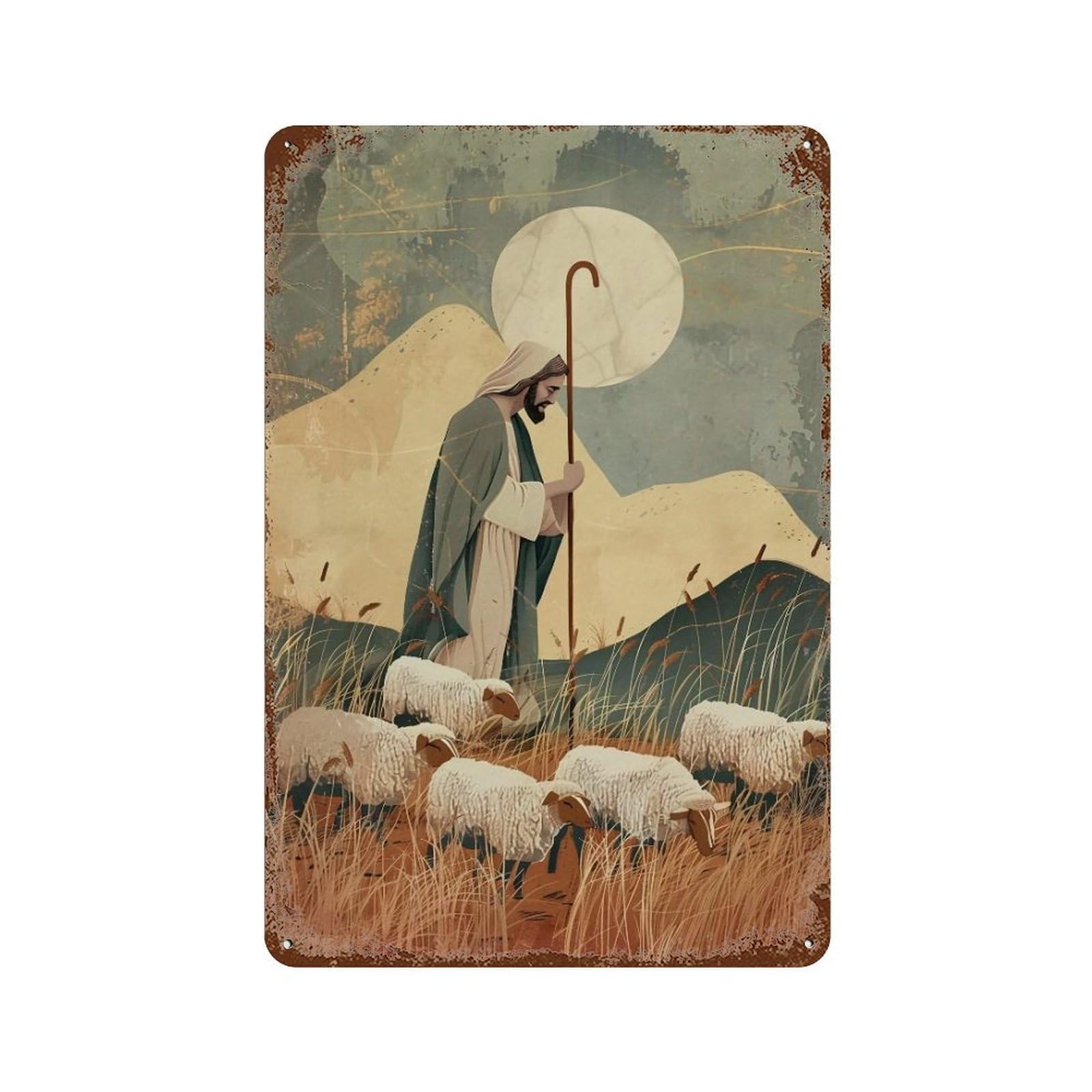 YHGERTKU The Good Shepherd 03 Wall Art Retro Iron Vintage Metal Tin Sign Poster Modern Decor for Living Rooms Gift 30x20cm