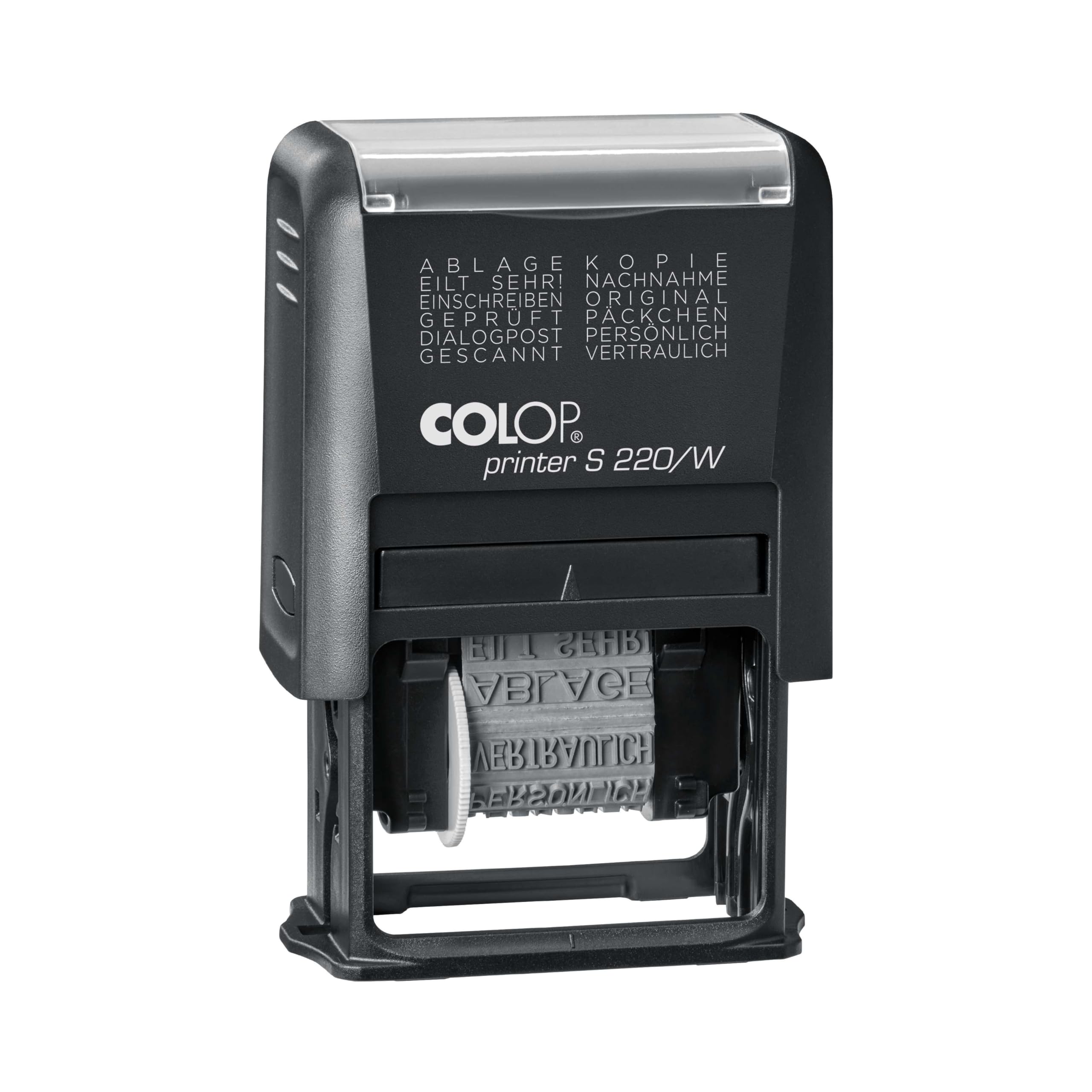 COLOP Word Tape Stamp Printer S 220/W, Language: German (W02), Imprint Colour: Black