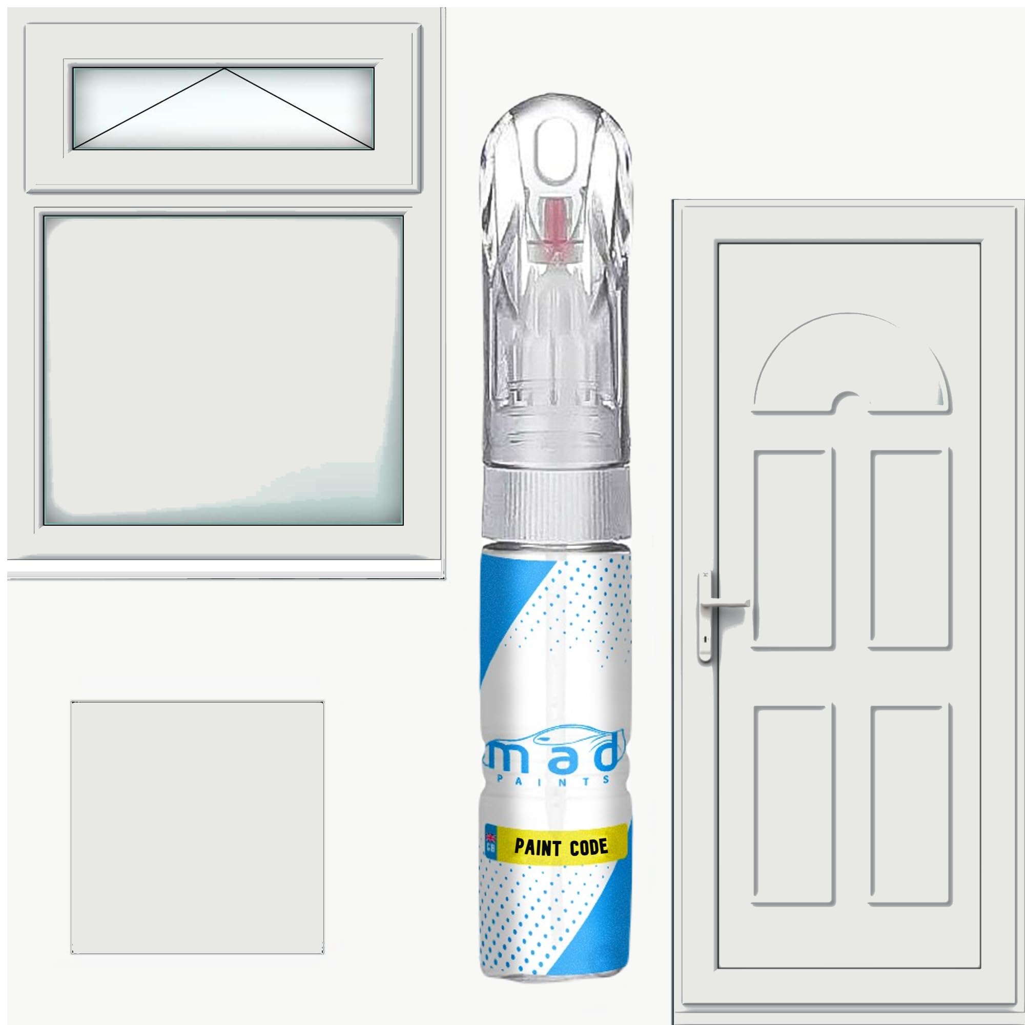 M.a.d Myldan Auto Design Ral 9003 Signal White M.a.d Upvc Window Door Frame Touch Up Paint Scratch Chip Repair (Ral 9003 Signal White)