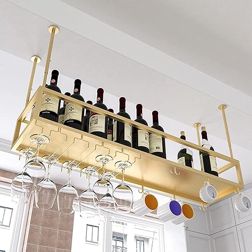 Miniatura 3 de Estante colgante para copas de vino, estante ajustable para botellas de vino, estantes flotantes de vidrio con soporte de almacenamiento para copas