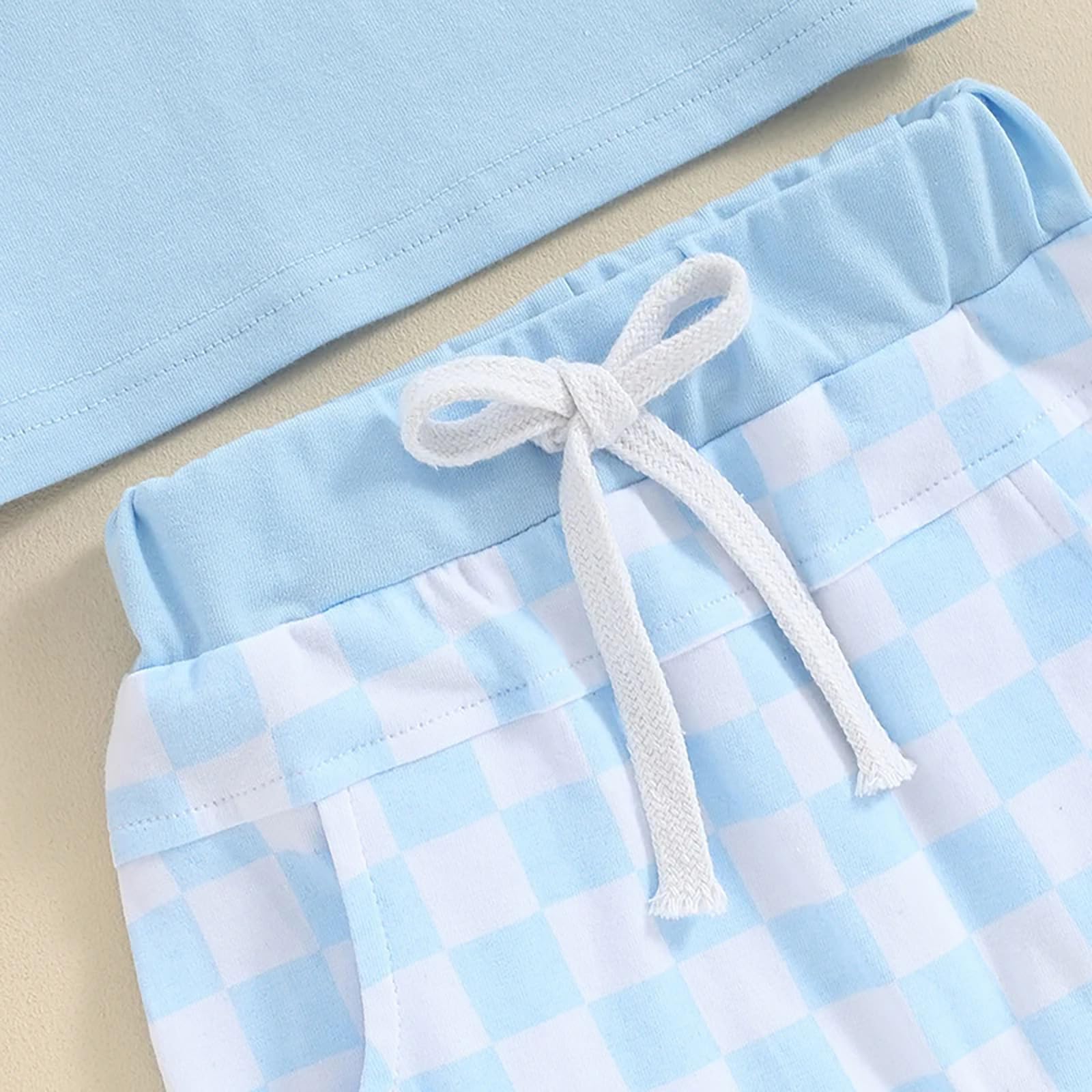 Conjunto Ropa para Niño Camiseta Top Rayas de Manga Corta y Cintura Elástica Pantalones Cortos 2Pcs Verano Shorts Trajes Bebé Outfit — view 5