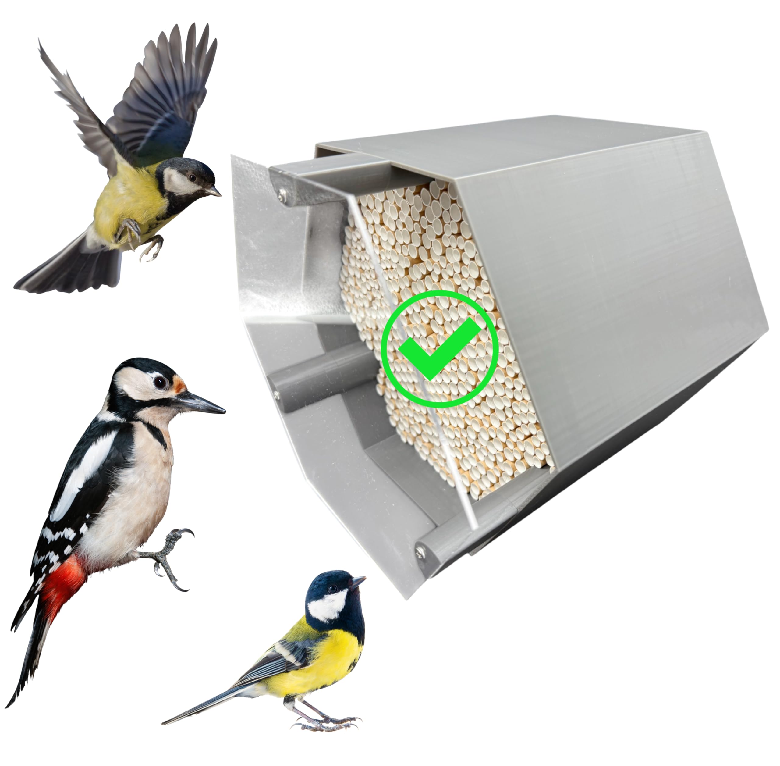 Caja nido para abejas silvestres - Absolutamente duradero y resistente a la intemperie - Hotel para insectos con 600 cajas nido - Hotel de abejas silvestres de alta calidad para los amantes de los