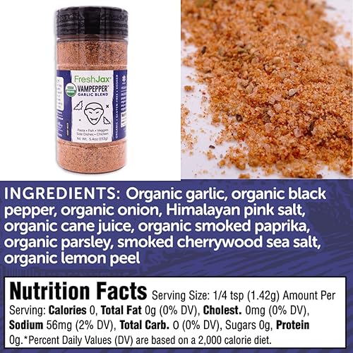 Miniatura 6 de FreshJax Especias orgánicas  Paquete de estaca I Love  Condimento de carne Keto Chophouse y condimento de ajo Vampepper  2 botellas grandes  hecho a