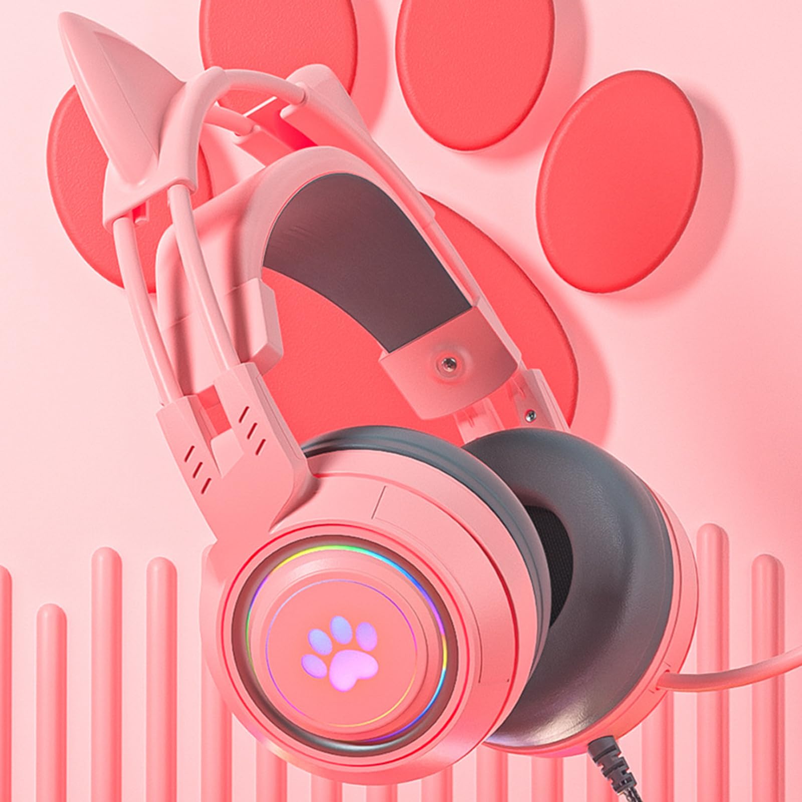 G25 przewodowe słuchawki gamingowe 3,5 mm wtyczka Glowin Gamer Headset Stereo Surround Sound z mikrofonem dla graczy, pracy biurowej