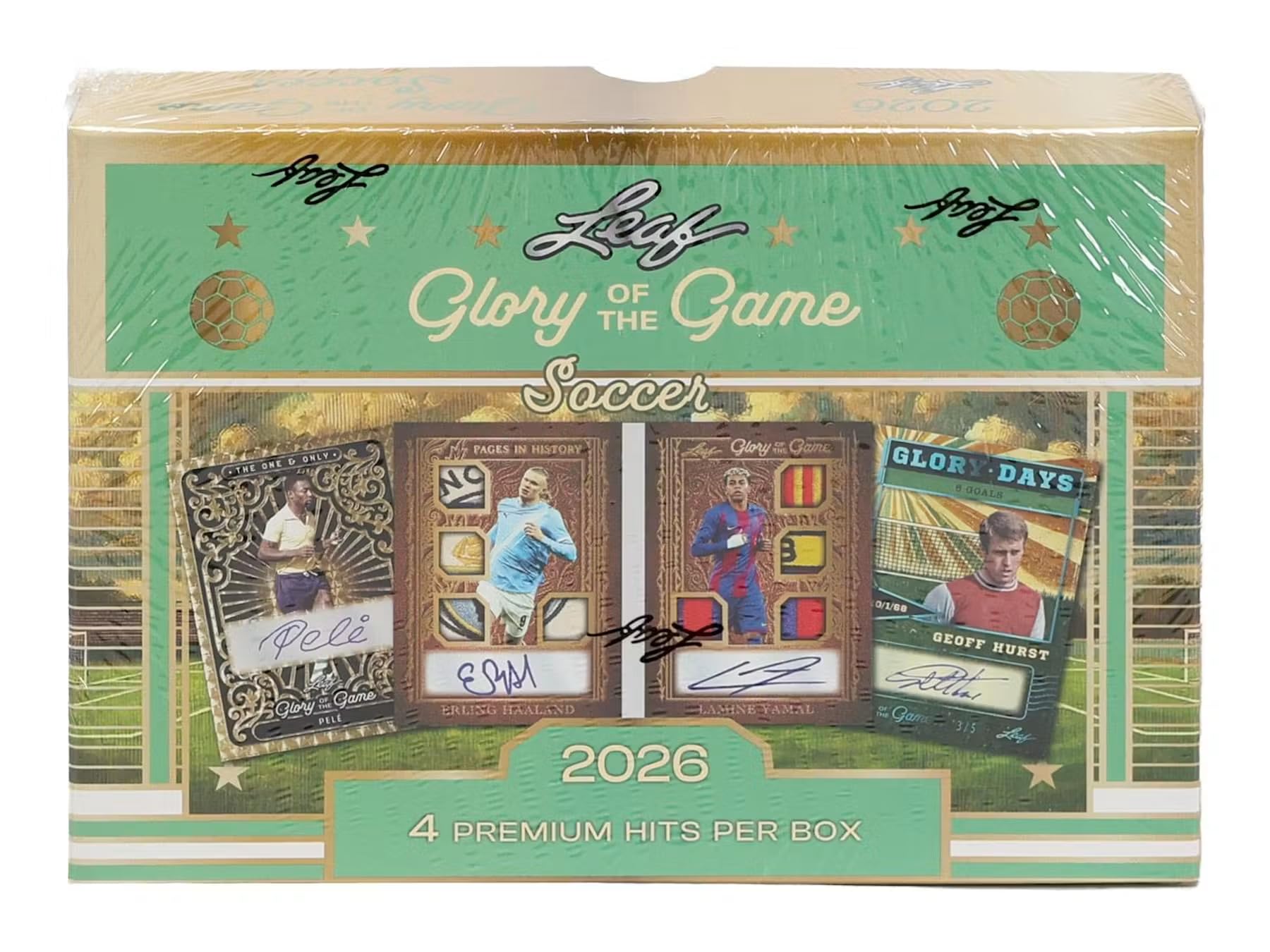 2026 Leaf Glory of the Game Soccer Hobby Trading Card Box (4 Premium Hits Per Box)