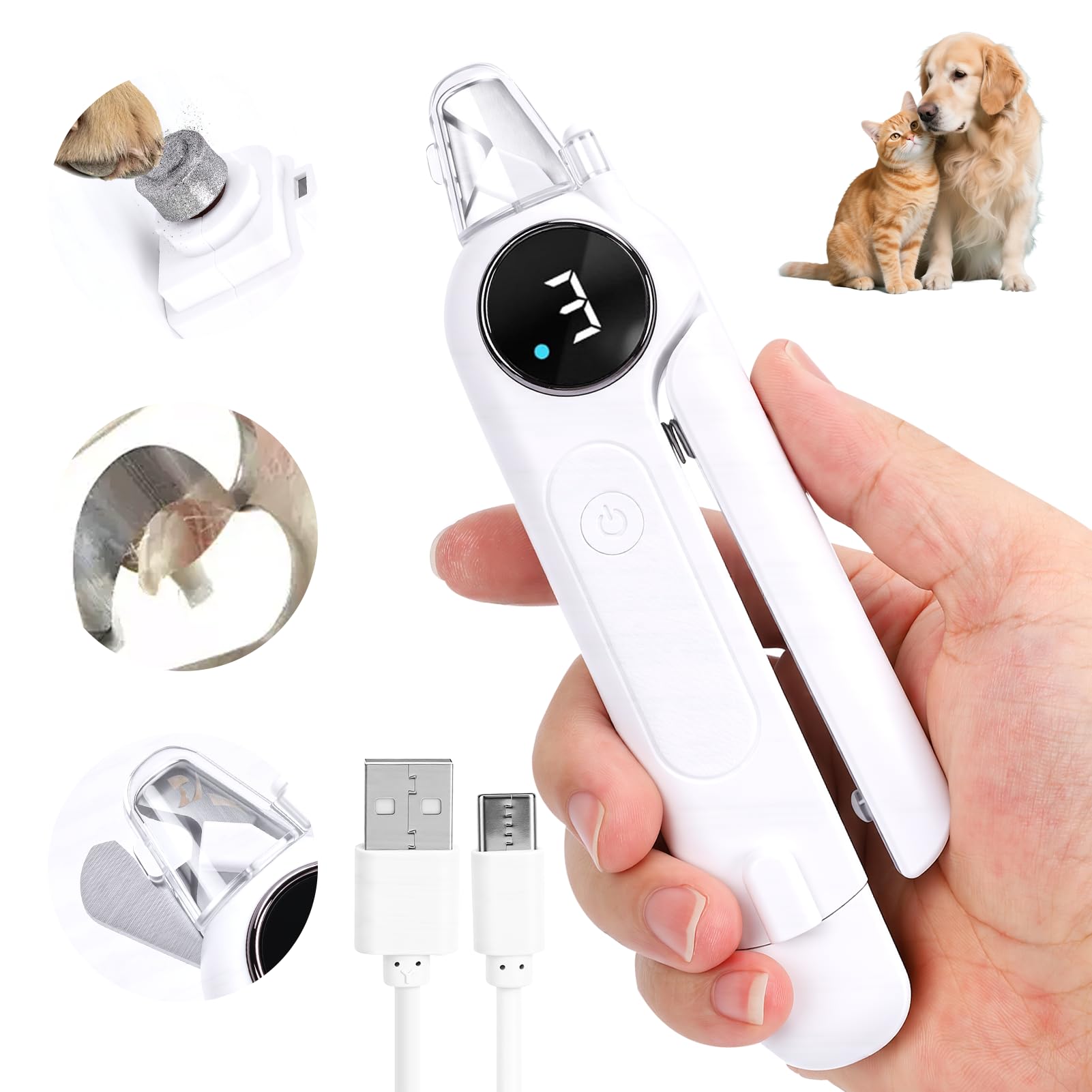 Broyeur à ongles pour chien rechargeable pour un soin à la maison