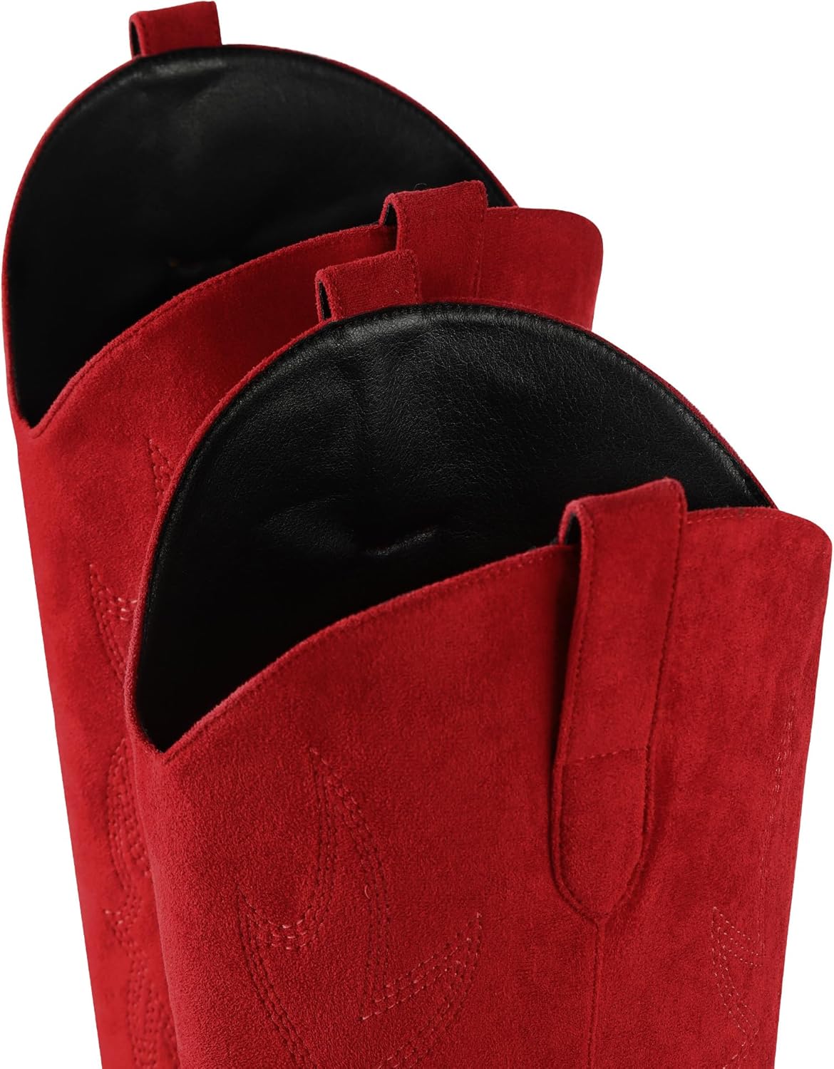 iiimmu Cowgirl Boots Women Knee High Boots Pointed Toe and Block Heel Cowboy Suede and Faux Leather Boots with Embroidered - Image 8