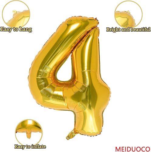 Miniatura 41 de Globos dorados de 32 pulgadas con el número 5 de aluminio, suministros de decoración de fiesta de cumpleaños (globo dorado del número 5) Oro 5,Oro