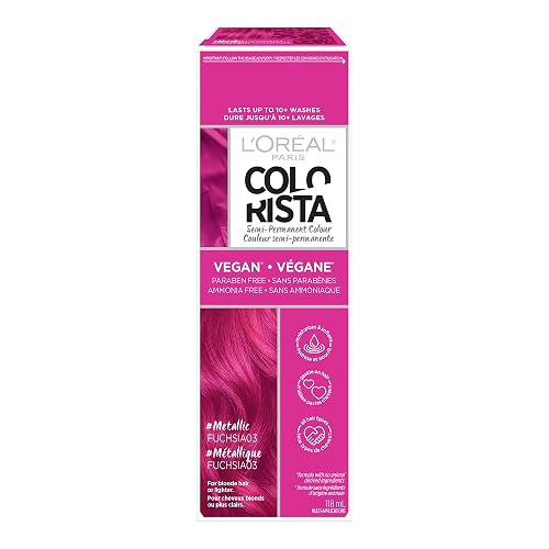 L'Oreal Paris Colorista Metallic Semi Permanent Hair Color for Bleached or Blonde Hair, Color Depositing Hair Mask Formu