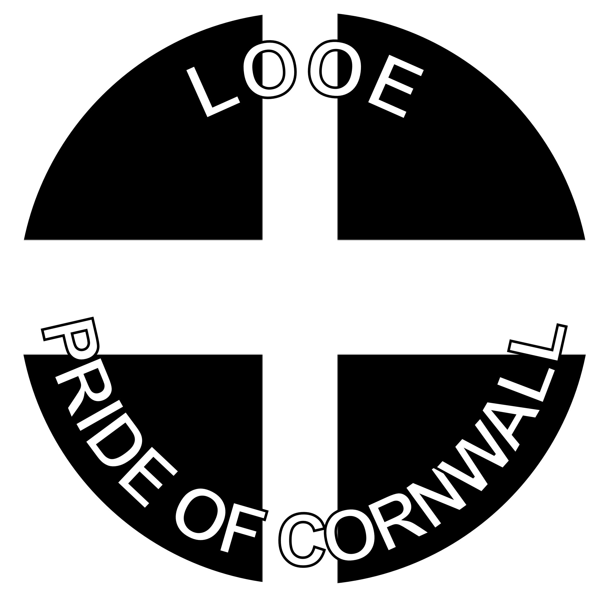Looe - Pride of Cornwall - (Two Pack) 80mm Diameter Car Bumper Window Decal Sticker