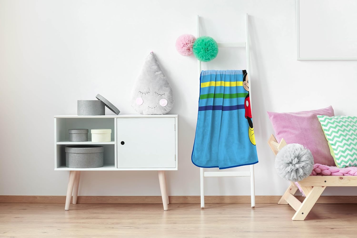 Sunny Side Up Disney Mickey Mouse Plush Throw Blanket - Measures 46 x 60 Inches - Super Soft & Cozy Stripes Fleece Kids Bedding - Image 6