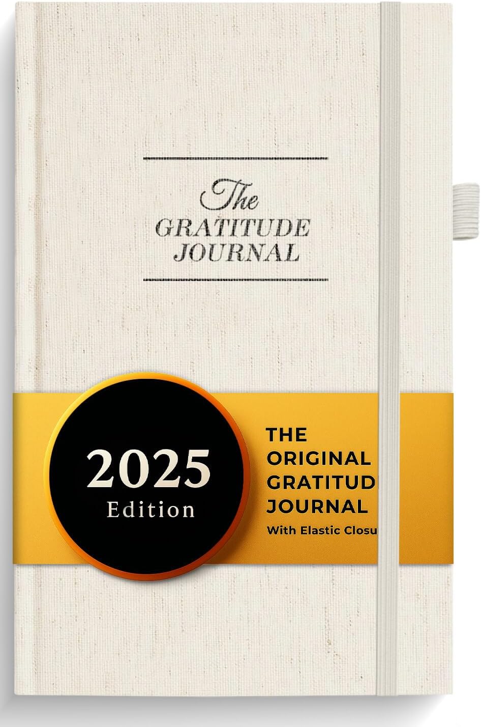 The Gratitude Journal: Inspire Thankfulness, Mindfulness, Positivity, Happiness,Upgraded with Pen Holder, Inner Pocket & Elastic Closure Band (Beige)