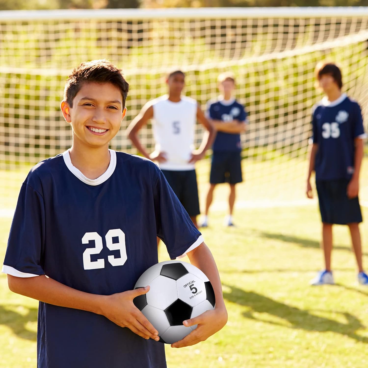 HyDren 4 Pcs Soccer Ball with Pump Official Size 4/5 Deflated Soccer Balls Bulk for Outdoor Indoor Practice Training Sport Gift for Kid Teen Youth Adult Back to School - Image 6