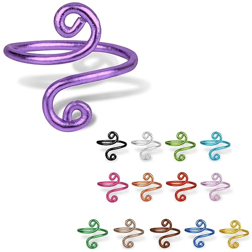 NIBIBALA Crochet Ring For Finger, Lefties & Righties Yarn Tension Control Ring, Adjustable Companion Ring, Birthday Gifts For Friend, Sister, Mom, Aunt, Grandma, Knitters (Size 10-13, Purple)