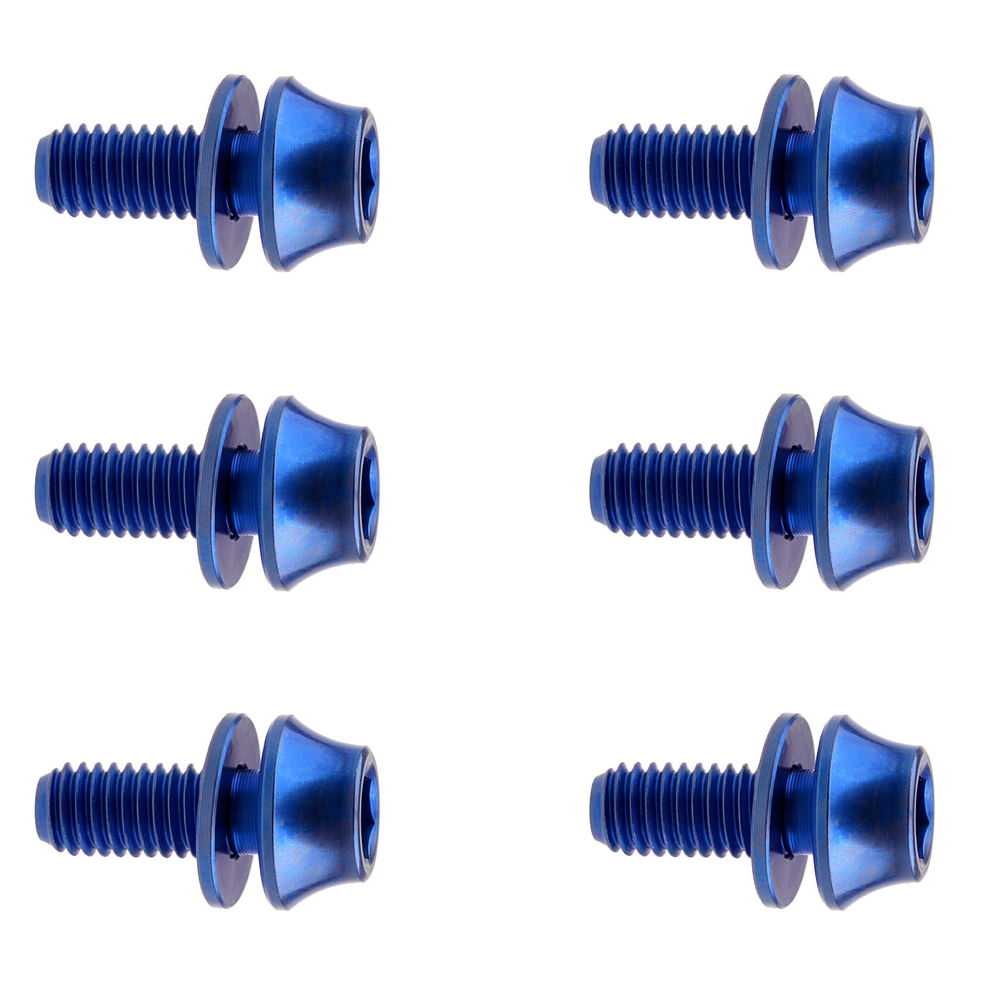 DWAMMEBRS Bolt M5x12mm Ti Screws with Washer For Bike Water Bottle Cages Pack of 6(Blue)