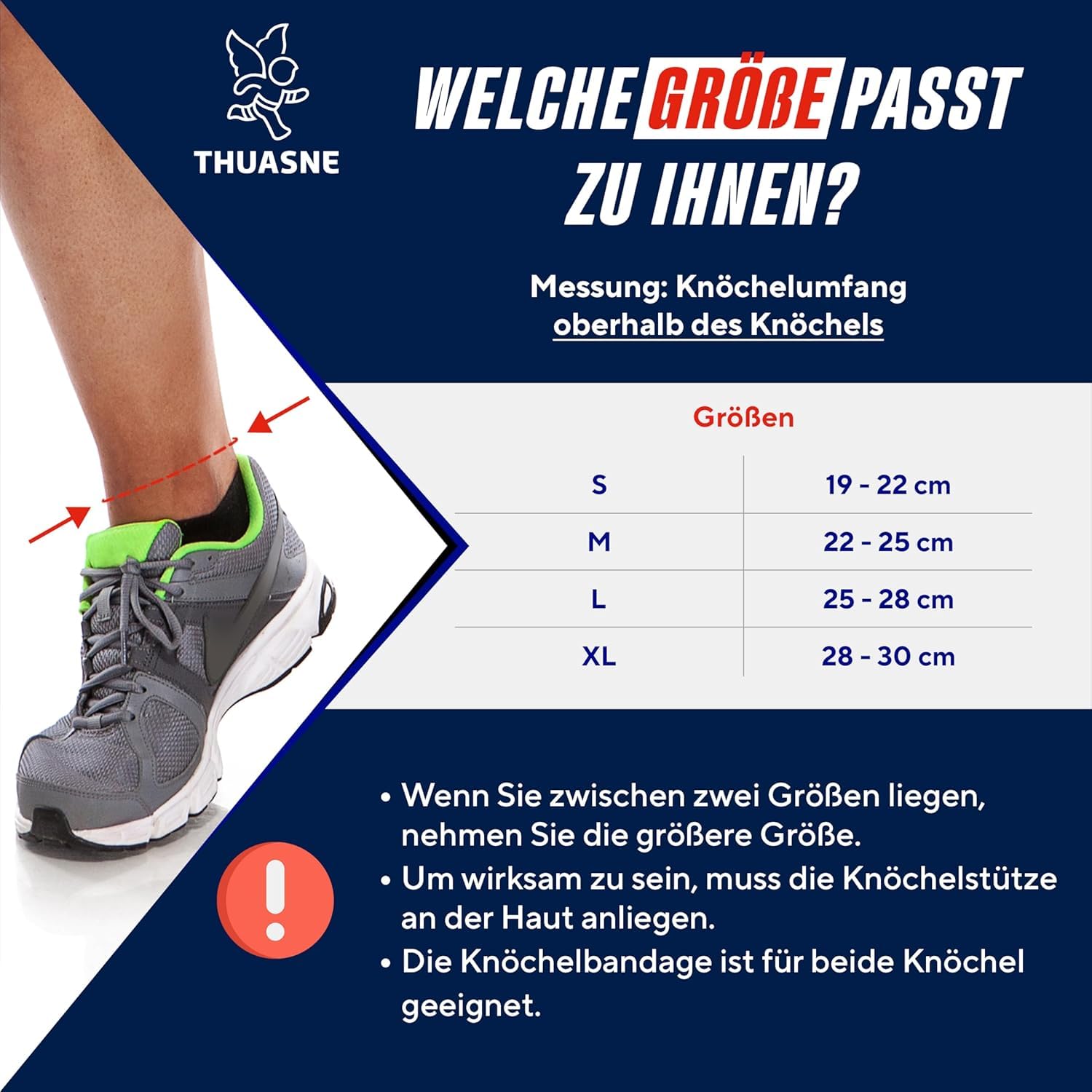 Thuasne Sport - Knöchelbandage Strapping - Ligamentäre Knöchelbandage, Homogener Halt - Leichte Verstauchung, Instabiler Knöchel - Stützkraft 3/3 - Medizinisches Produkt CE