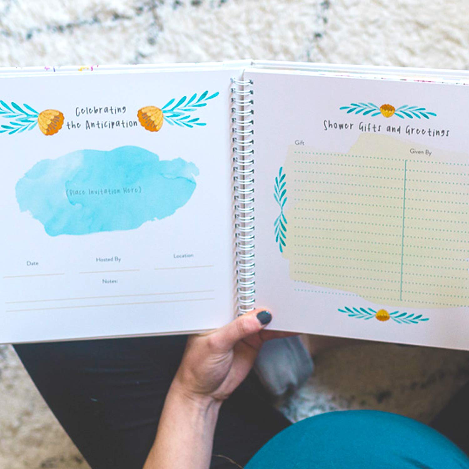 Baby Memory Book for First Five Years with 1st Year Monthly Milestone - Girl or Boy Scrapbook Album Fits 4x6 Photos - Pregnancy Journal & Gender Neutral Baby's Shower Guest & Gift Record (60 Pages) : Baby