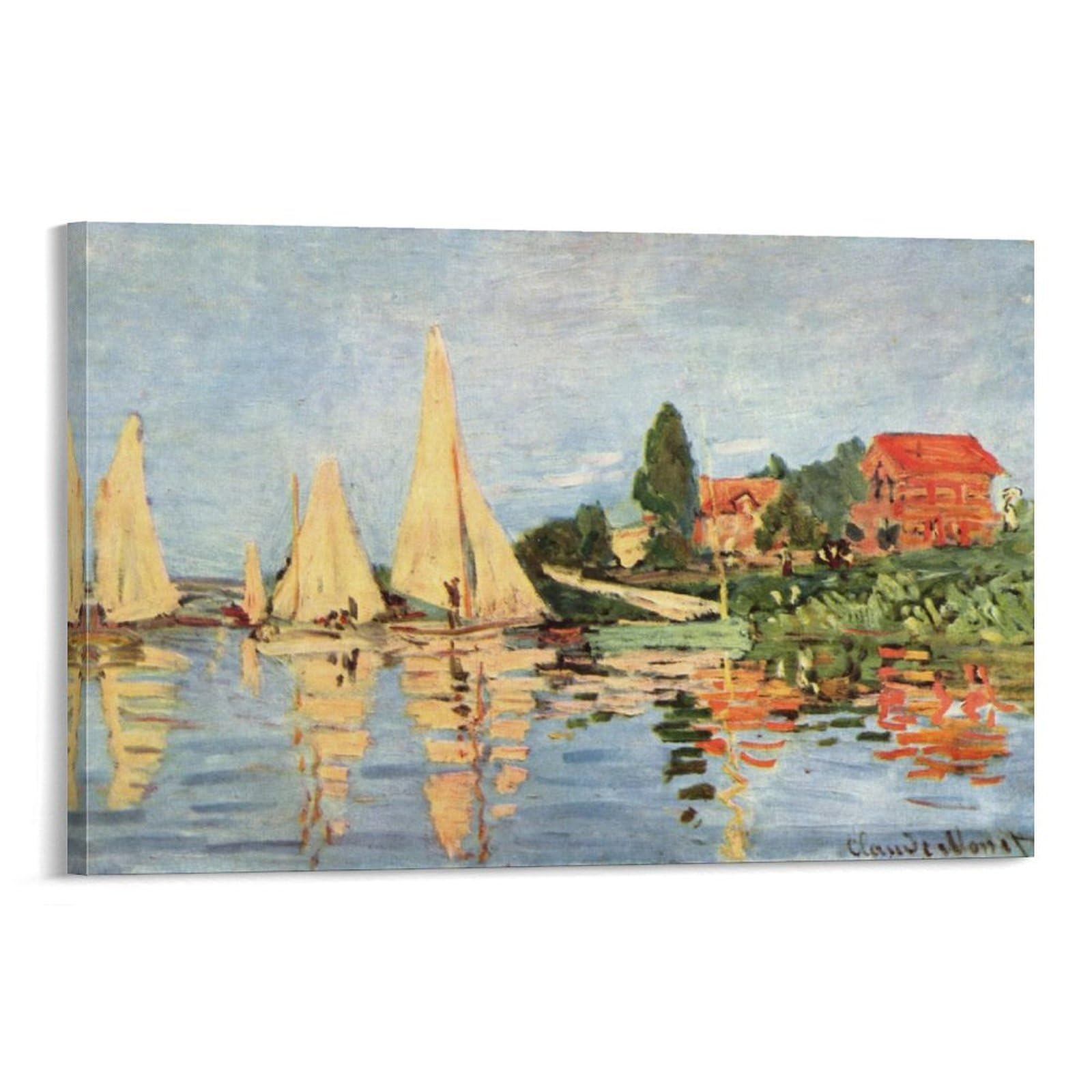 Regatta near Argenteuil by Claude Monet Wall Art Prints Poster Artworks Picture Print Poster Wall Art Painting Canvas Decor Home Posters 12x18inch(30x45cm)