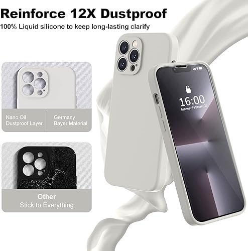 Miniatura 3 de BossKiss Compatible con iPhone 13 Pro Max, funda de silicona líquida de alta calidad tacto aterciopelado 2 protectores de pantalla de vidrio