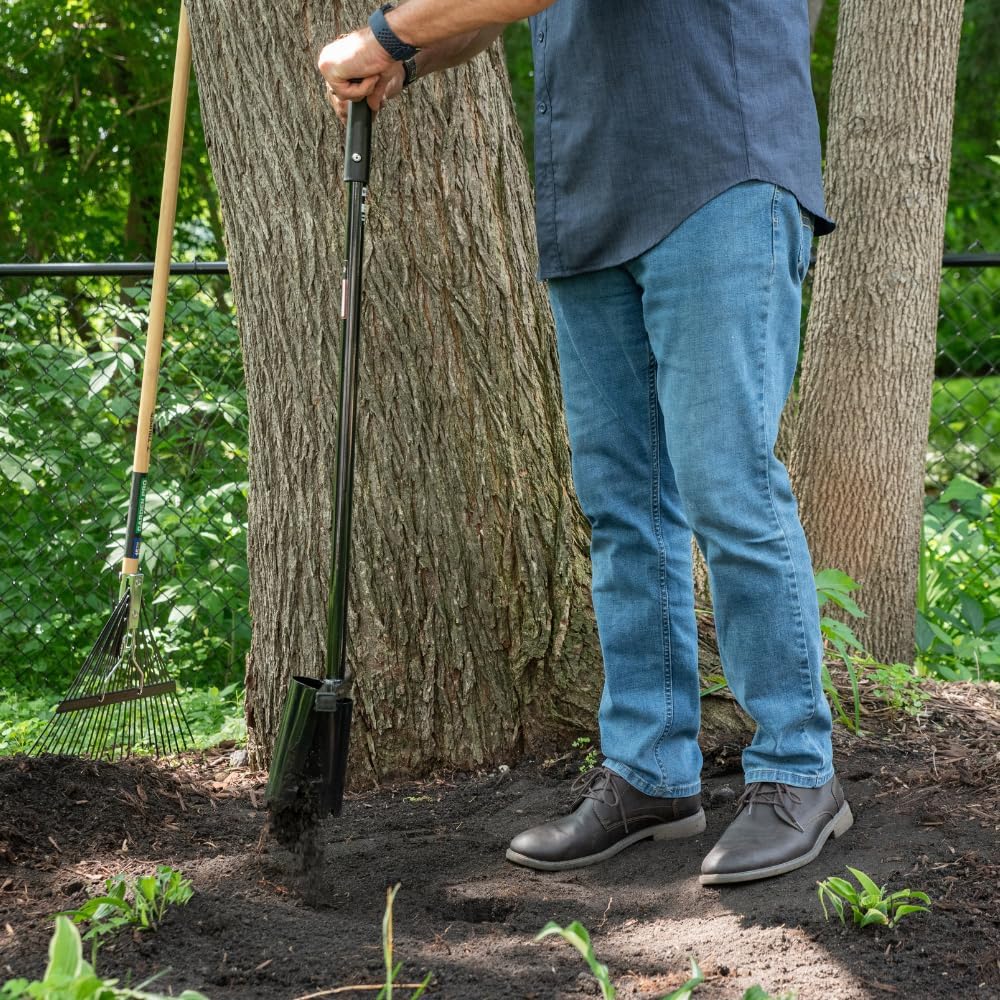 Bulb Planter Long Handle 39" Garden Tool - Walden Perfect Planter with Foot Bar for Tulips, Daffodils, Flowers - Heavy Duty Steel Bulb Transplanter Digger with Depth Markers, No Bending
