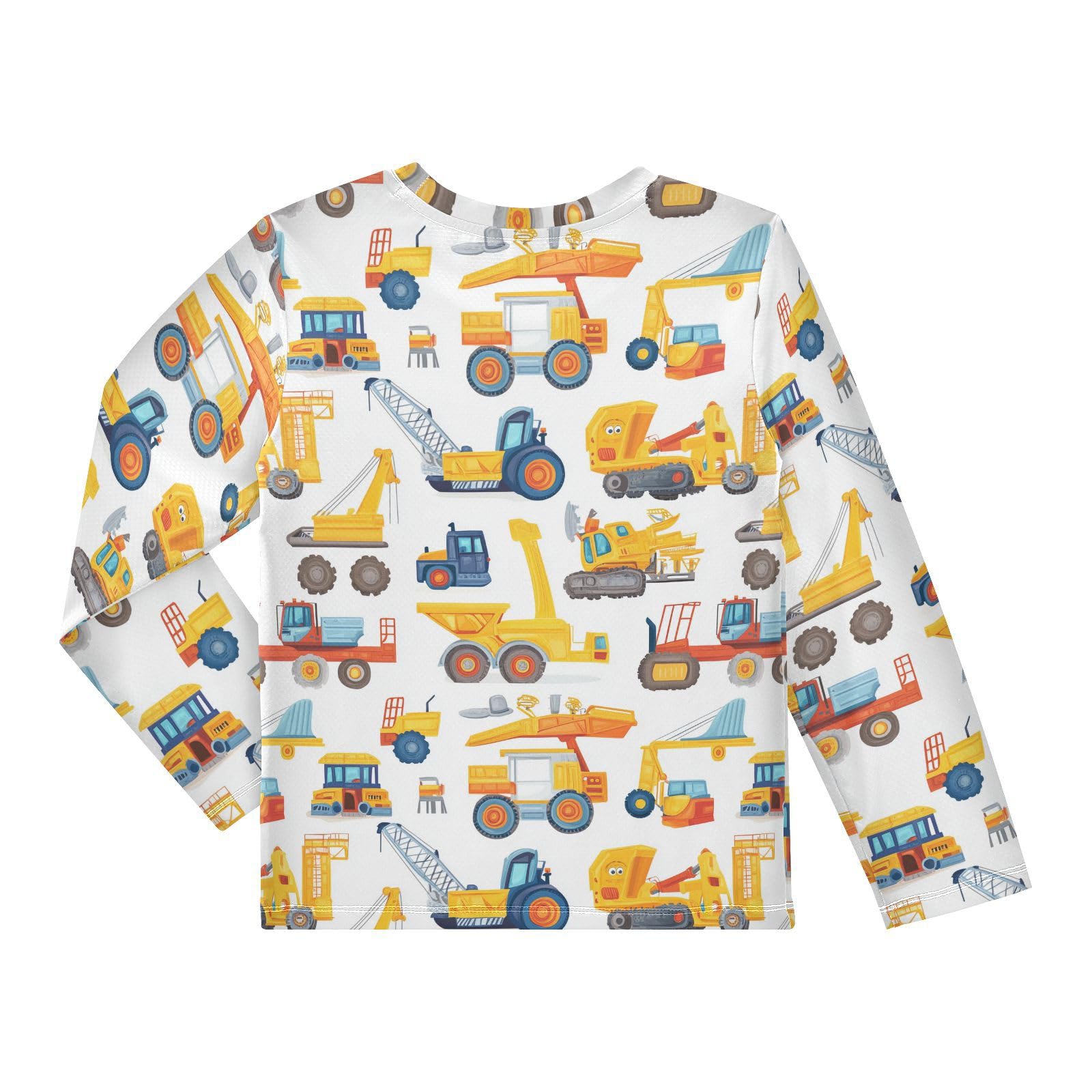 Caihoyu Boys Rash Guard Long Sleeve Lightweight Rashguard for Toddler Kids UPF 50+ Protection 3T Construction Vehicles