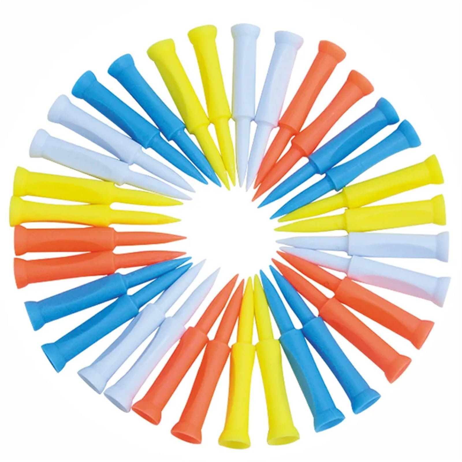Golf Tee 20 Teile/Satz Tragbare Golf-Tees Kunststoff 70mm Vier Farbe Lange Tee Golf Praxis Training Zubehör for Golf Praxis FüR Einen Idealen Abschlag