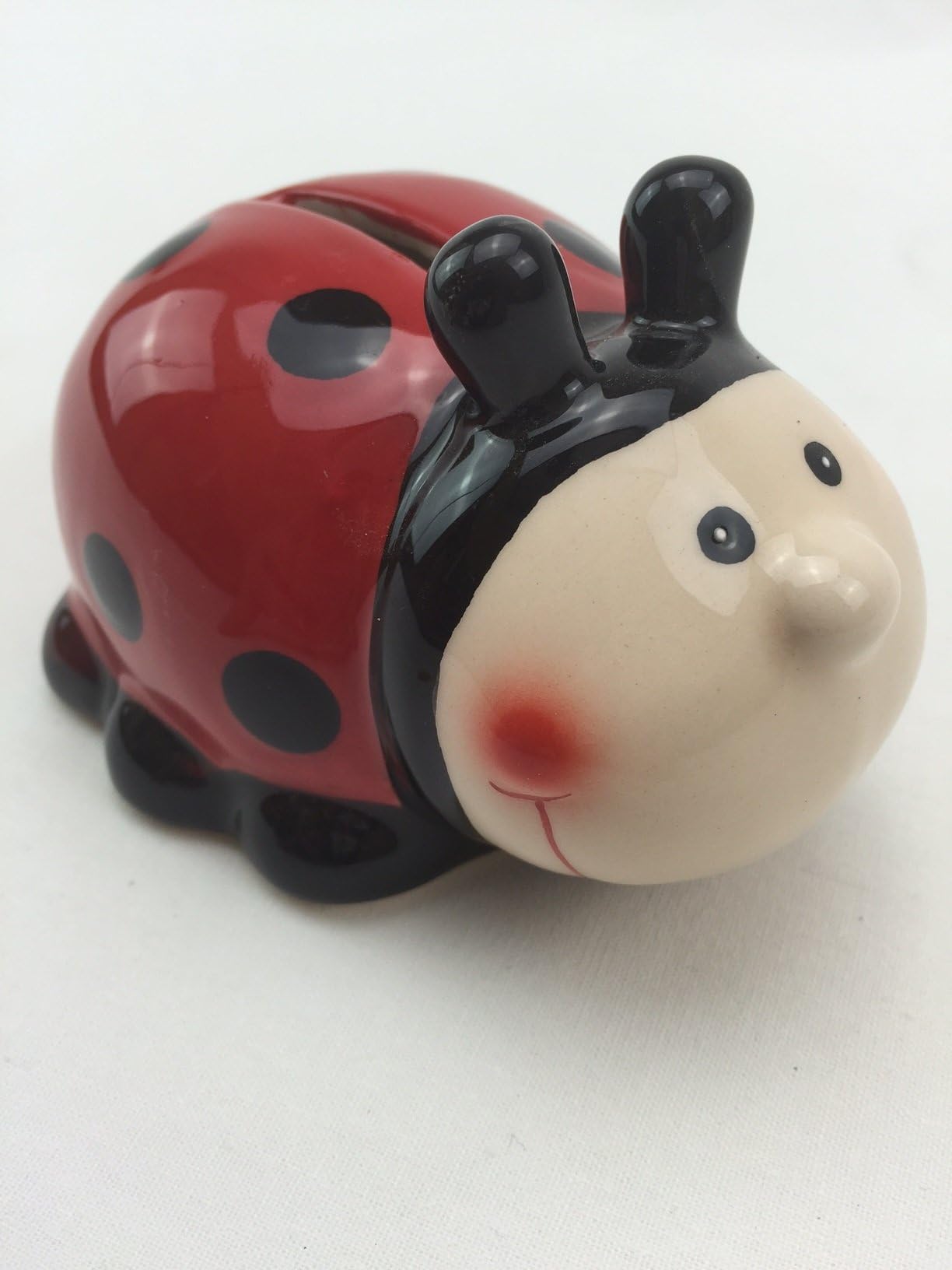 Ladybug Lady Bug Piggy Bank Money Box Money Bank Money Lucky Charm Gift, rott, Mittel 10 x 8 x 6 cm