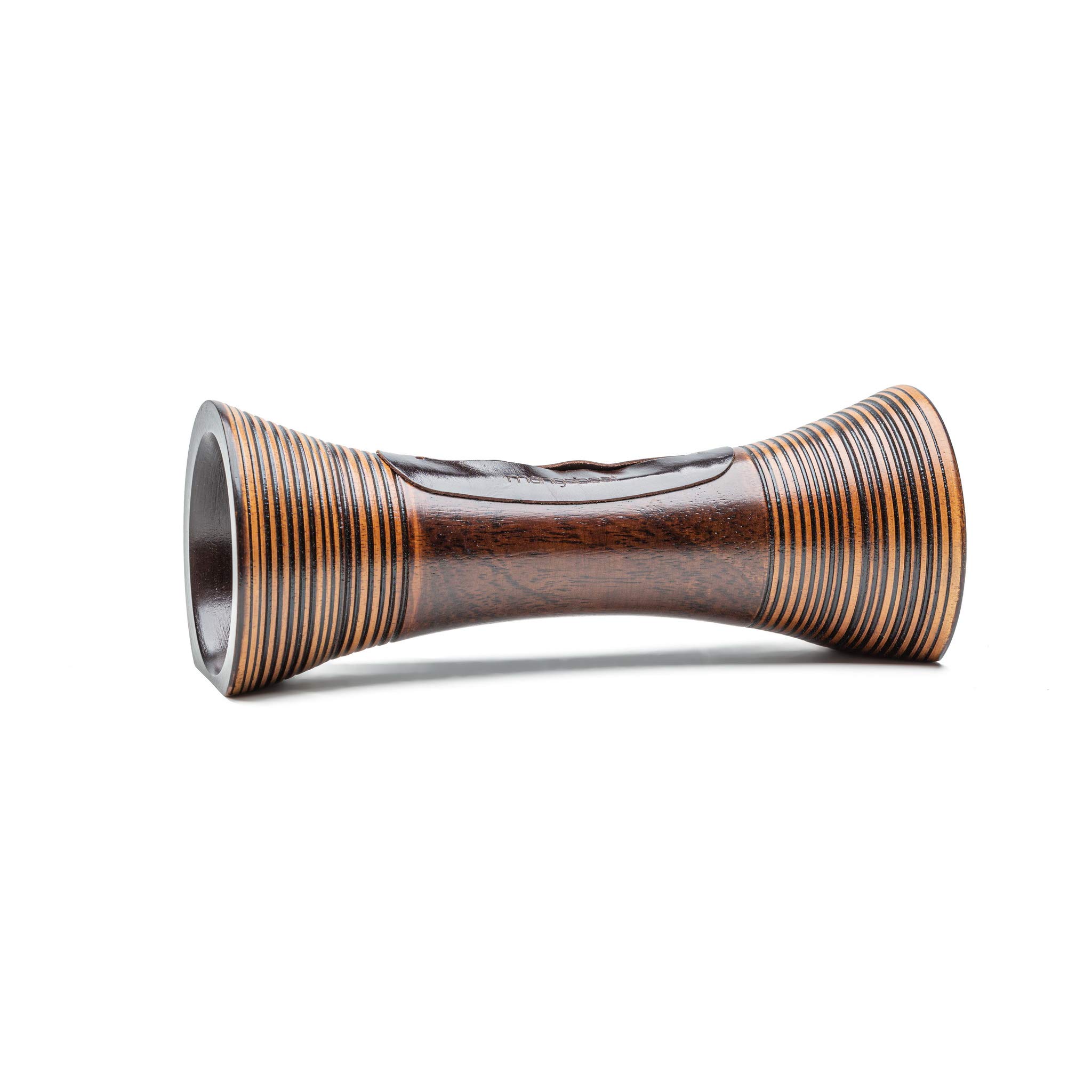 mangobeat® - Enceinte écologique et Universelle en Bois - Amplification de Tous Les Smartphones sans électricité - «Wengé strié» 25 cm