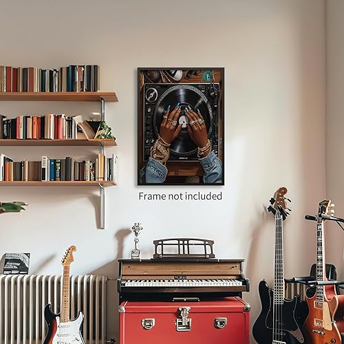 Miniatura 4 de Póster de mujer negra, música de moda, disco de vinilo, arte de pared, diseño urbano de moda, para amantes de las canciones vintage, para