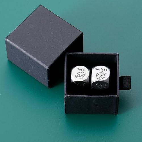 Miniatura 10 de 2 dados de noche de cita para el 11 aniversario, regalos de acero para parejas, regalos de aniversario de hierro de 6 años para novio, novia,