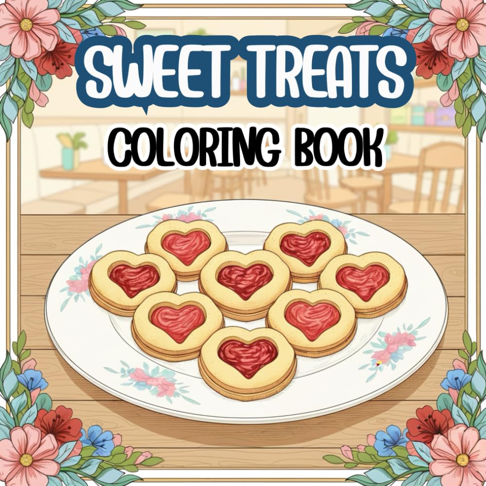 SWEET TREATS Coloring Book: A Cozy and Cute Dessert Coloring Book for Adults, Teens, and Sweet Lovers
