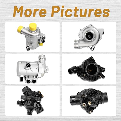 Miniatura 6 de Bomba de agua de motor eléctrico con termostato 11517521584 compatible con BMW X3 Z4 X5 328i 323i 128i 528i reemplaza a OEM # 11517546994