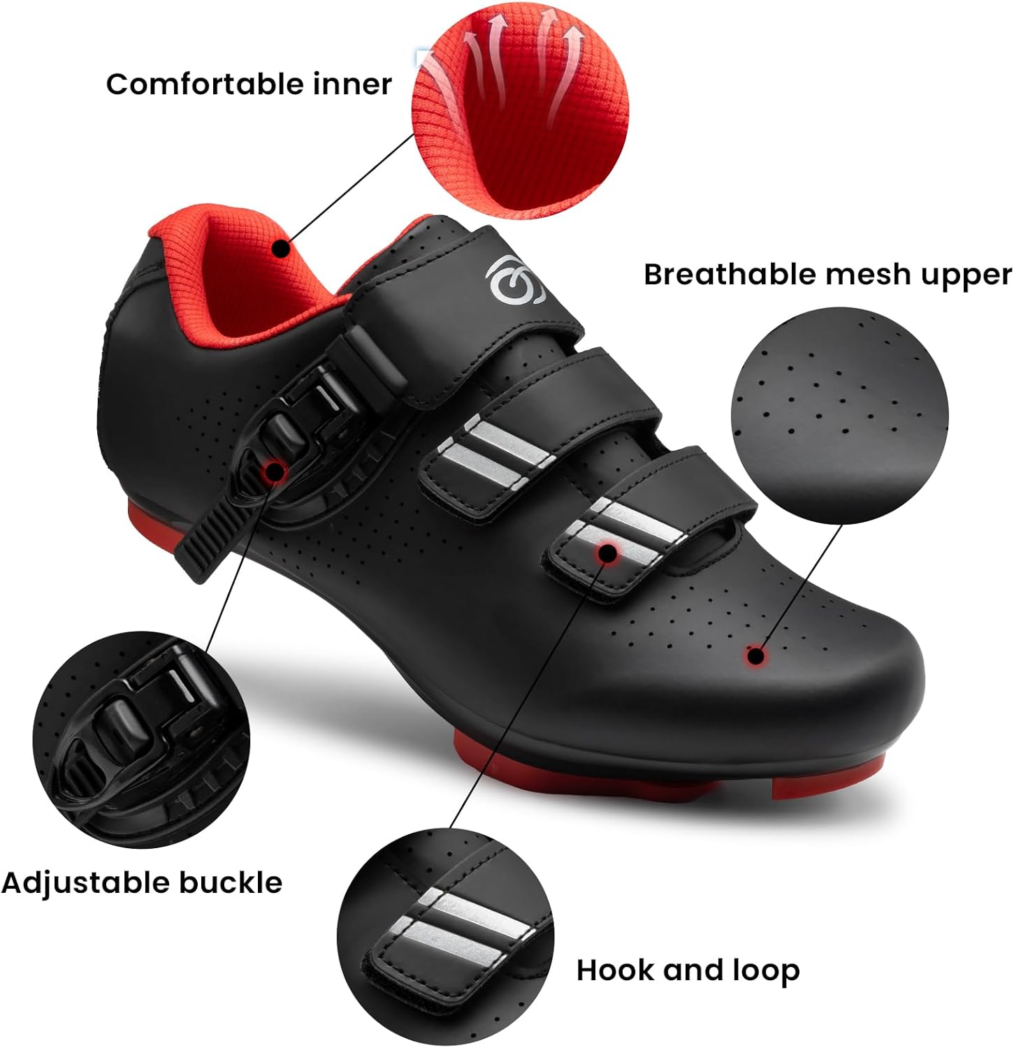 Cycling Shoes for Men Women Compatible with Peloton Bike, Indoor Spin Shoes with Pre-Installed Delta Cleats, Comfortable & Safe Unisex Outdoor Road Cycling Shoes - Image 6