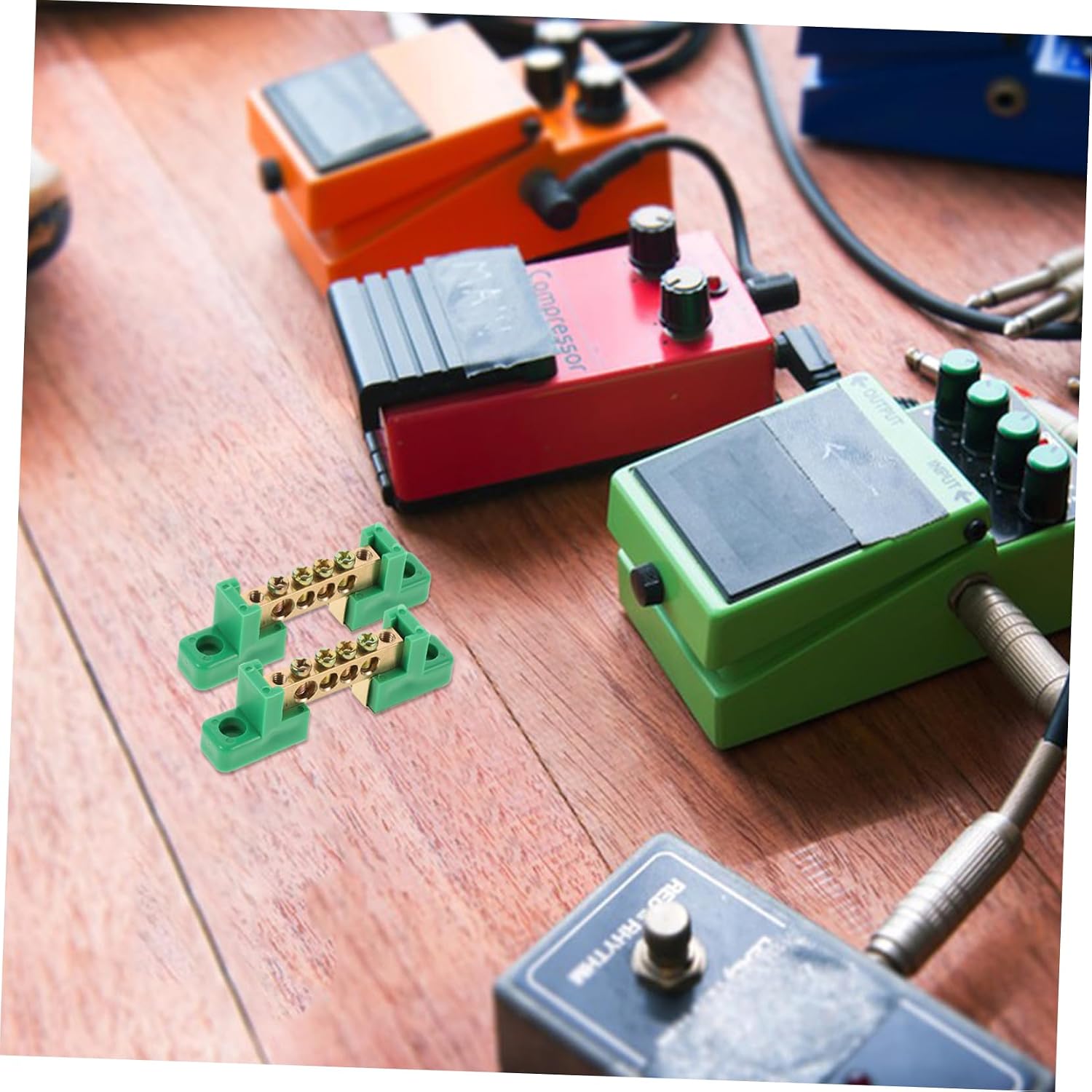 GLEAVI 2pcs Copper Terminal Blocks Grounding Bar Kit Terminal Positions Electrical Ground Bus Bar Kit