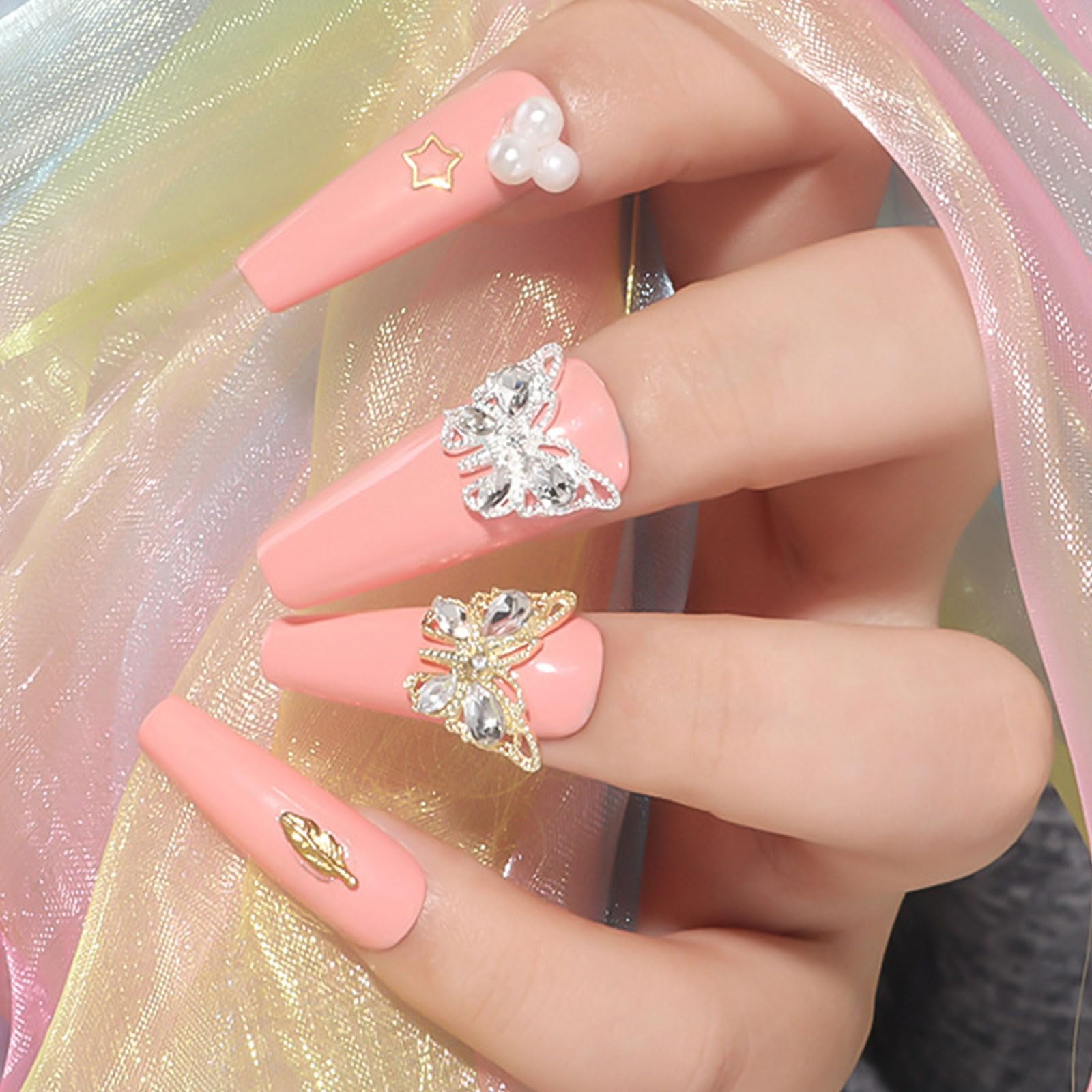 Amazon.co.jp: ネイルパーツ 蝶々 20個セット 可愛い 大きめ 蝶 ネイル