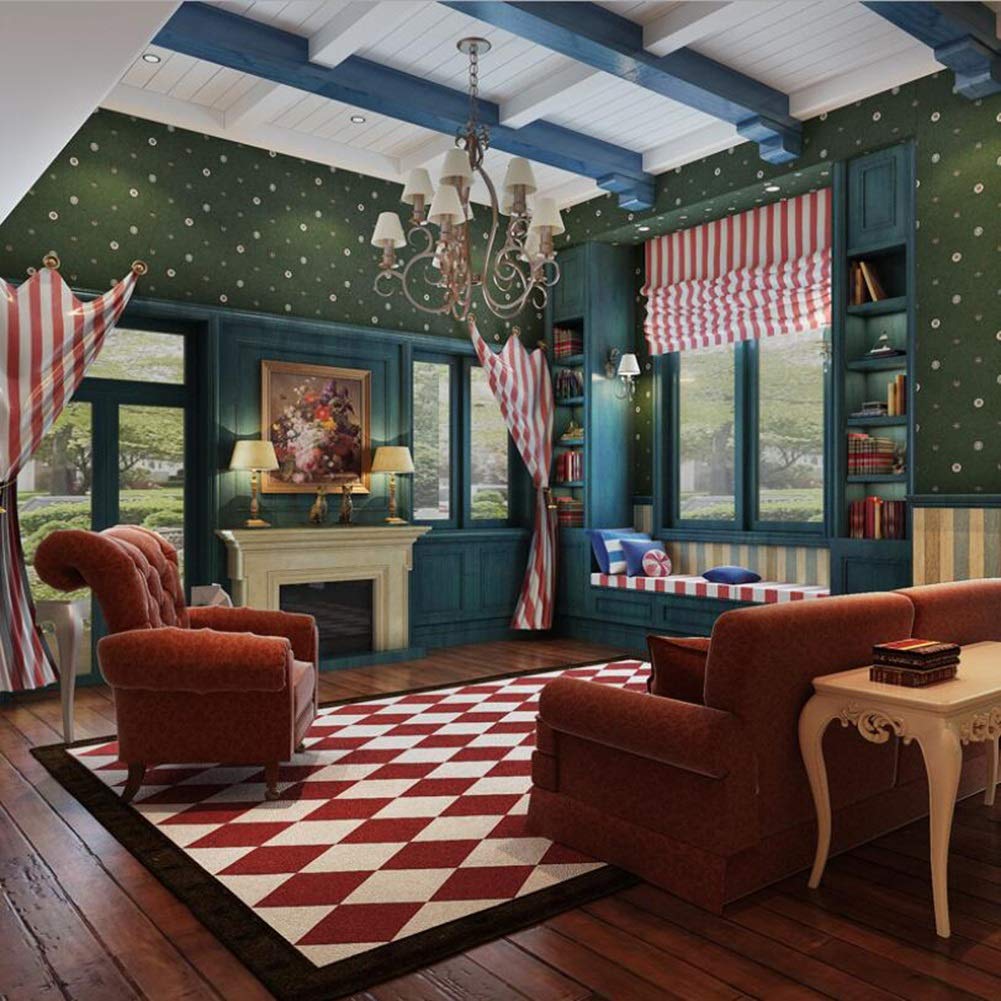 Papier peint intissé étoiles et rayures bleu décoration murale chambre enfant 10m