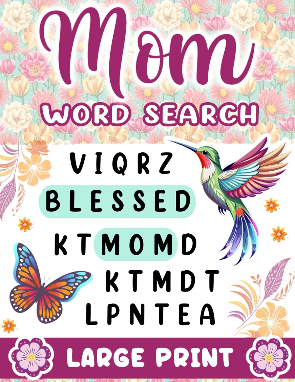 Mom Word Search: Large Print Word Find Puzzle Book Gifts Idea For Mother