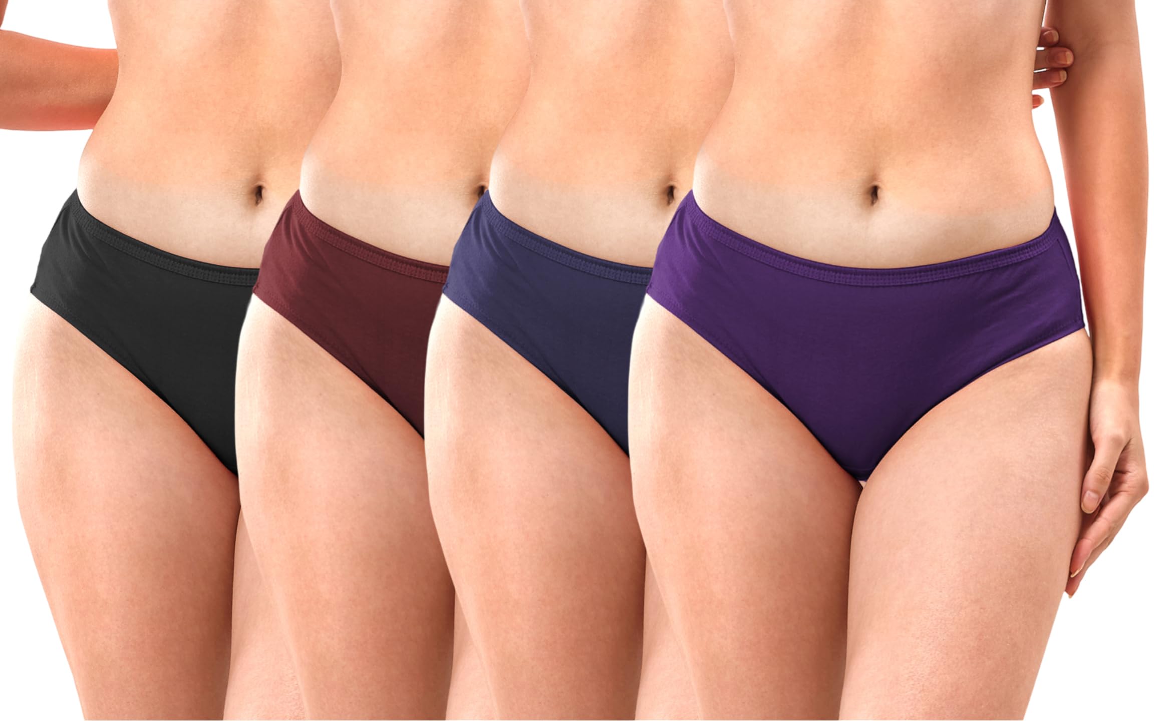 Women's Cotton Inner Elastic Panty Solid Hipster Panties