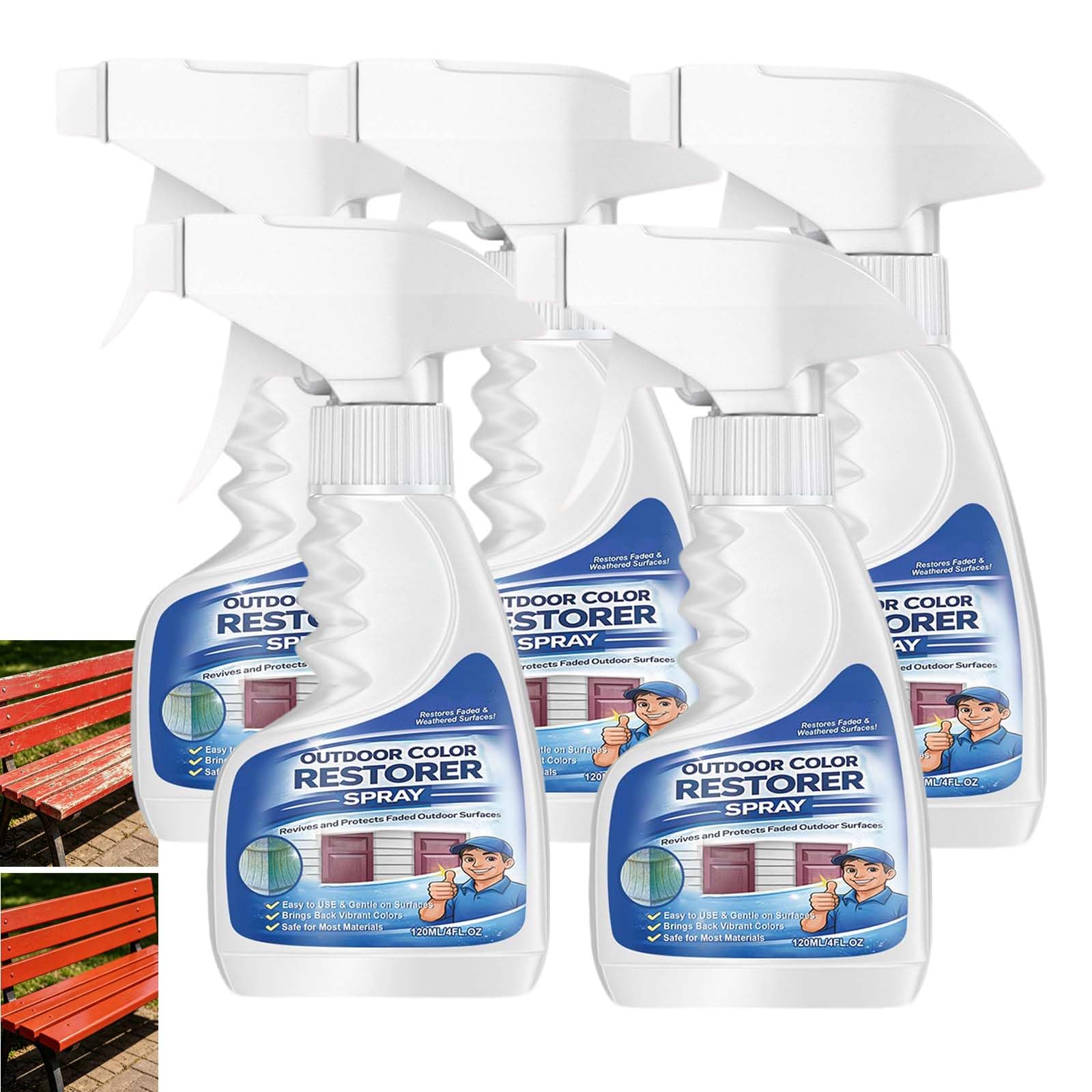 Odświeżacz kolorów do użytku na zewnątrz, ochrona przed blaknięciem, środek do czyszczenia mebli ogrodowych im Freien Surface Renstorer, uniwersalny spray chroniący kolor mebli, 5 szt