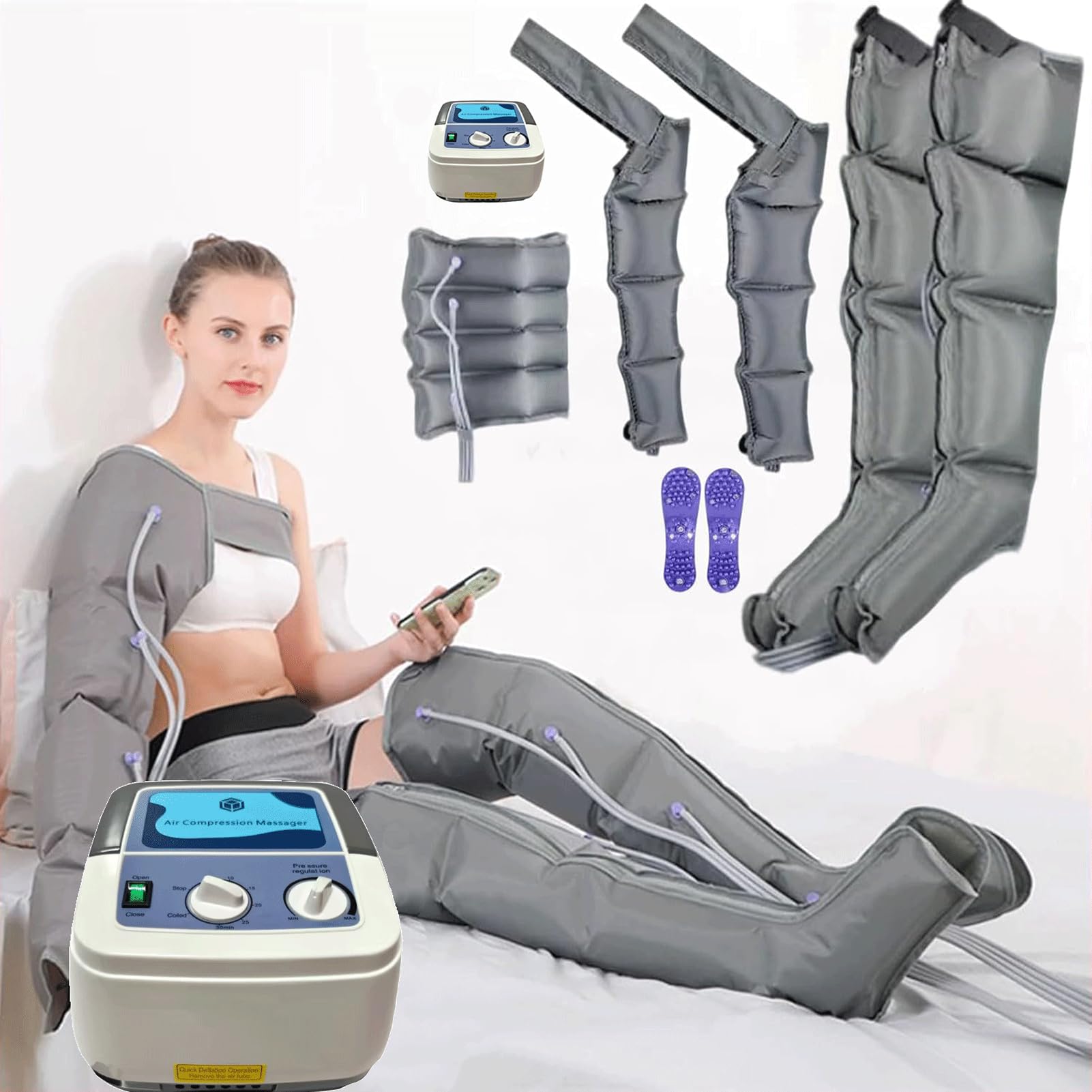 SXSLTSA Lymphatic Drainage Massager, Leg Massagers for Pain and Circulation, Lipedema Legs Treatment, Calf Massagers for Pain and Circulation