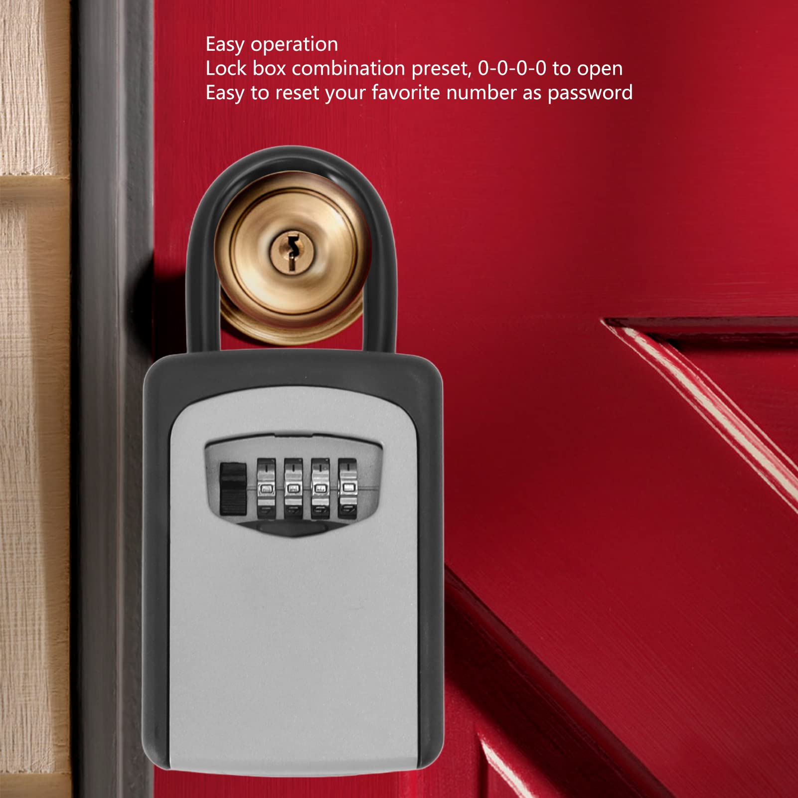 Lar Capaci - Caja de llaves de pared con bloqueo seguro Sto con código Rtable de 4 dígitos para el hogar y la oficina Securi
