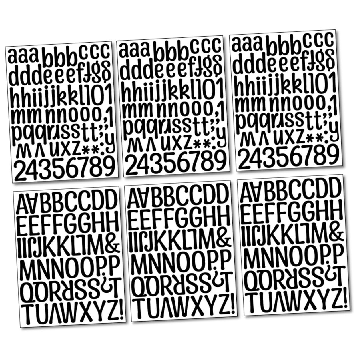 SEWACC Educational Sticker Pack 6 Sheets of Adhesive Alphabet Letters for DIY Wall Decor in Bedroom and Classroom